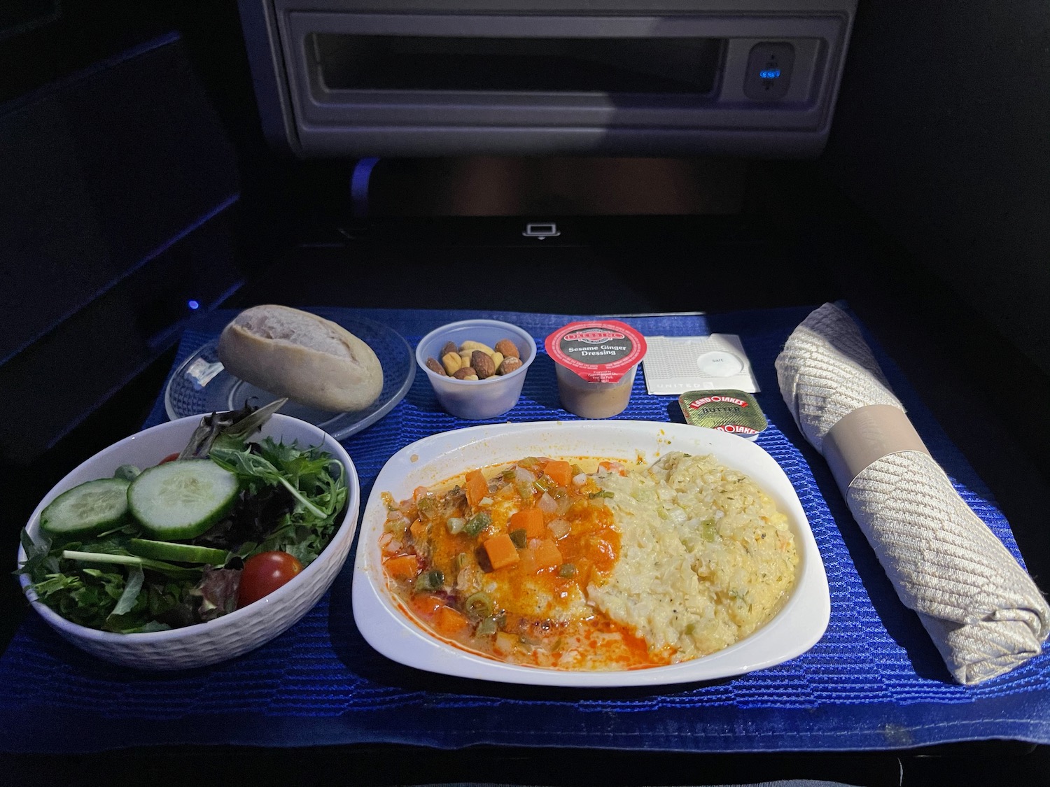 food in the back of a tray