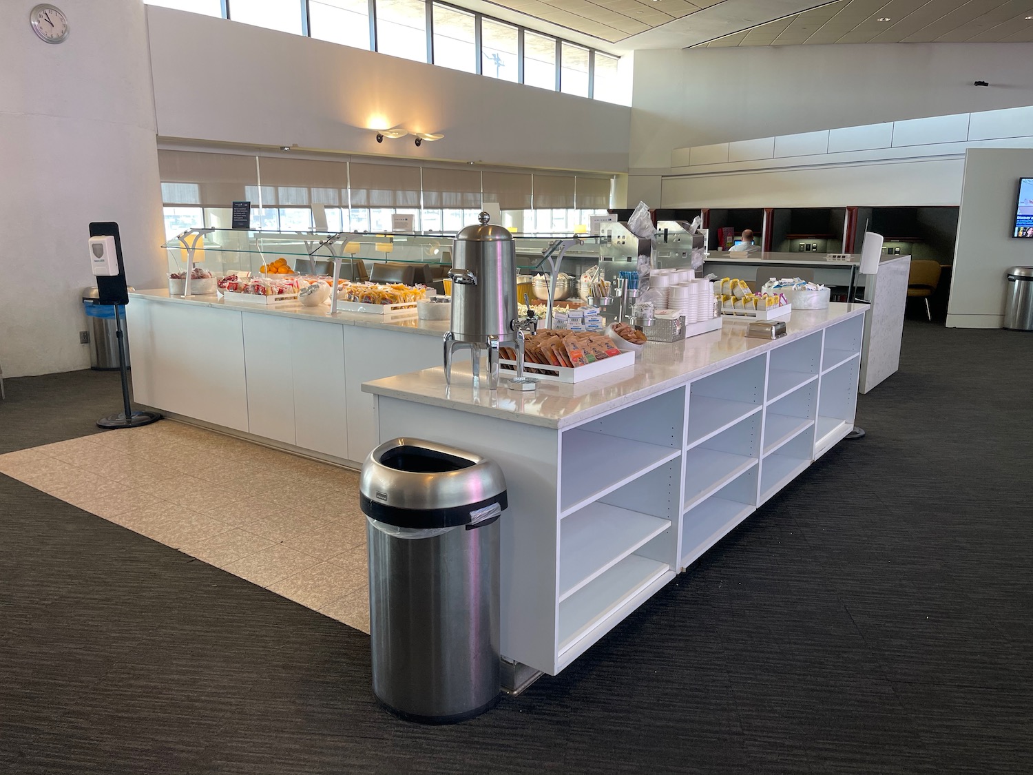 a food buffet in a room