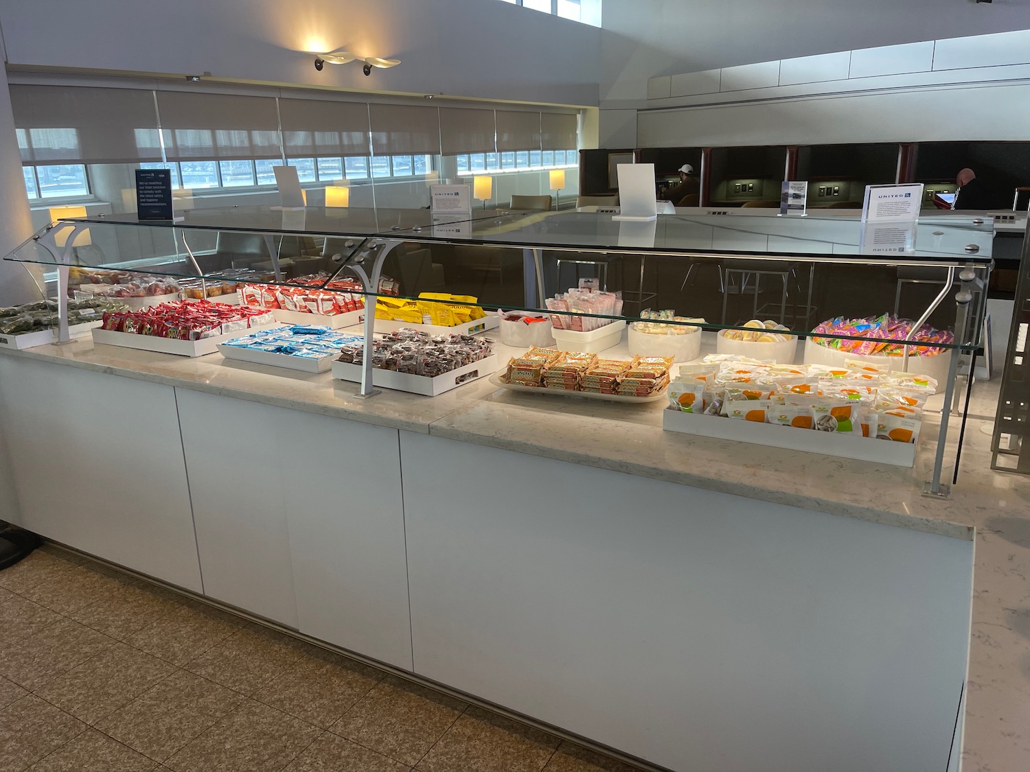 a display case with different types of candy