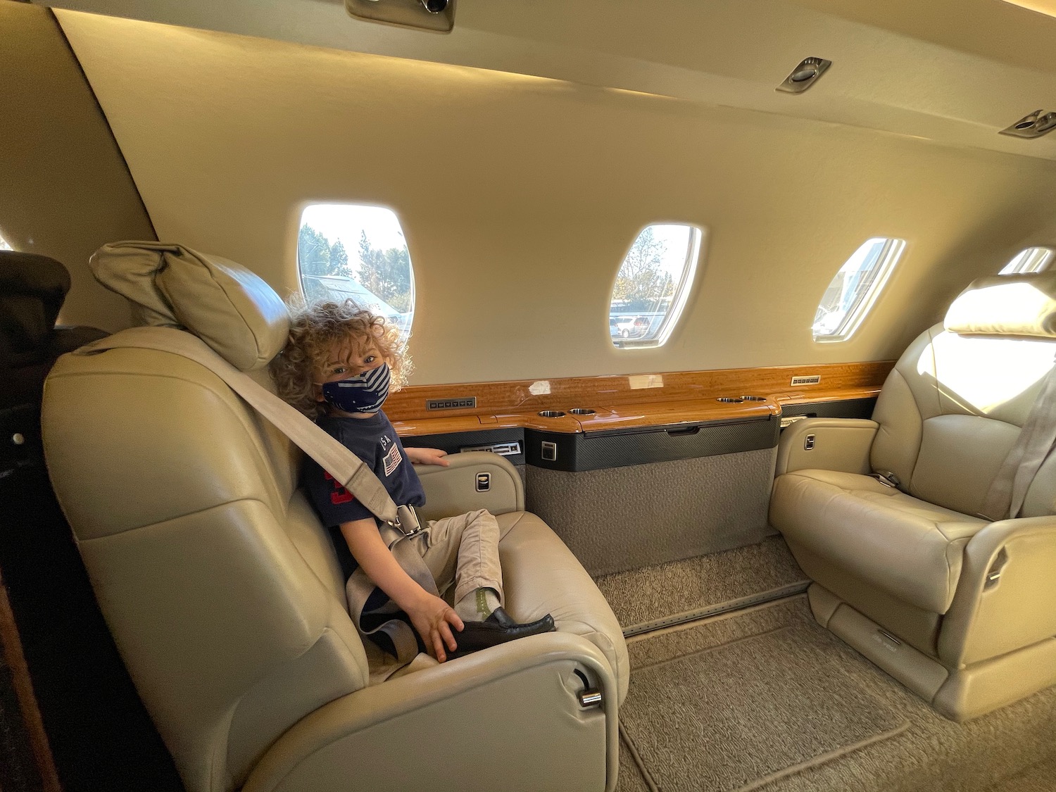 a child in a plane