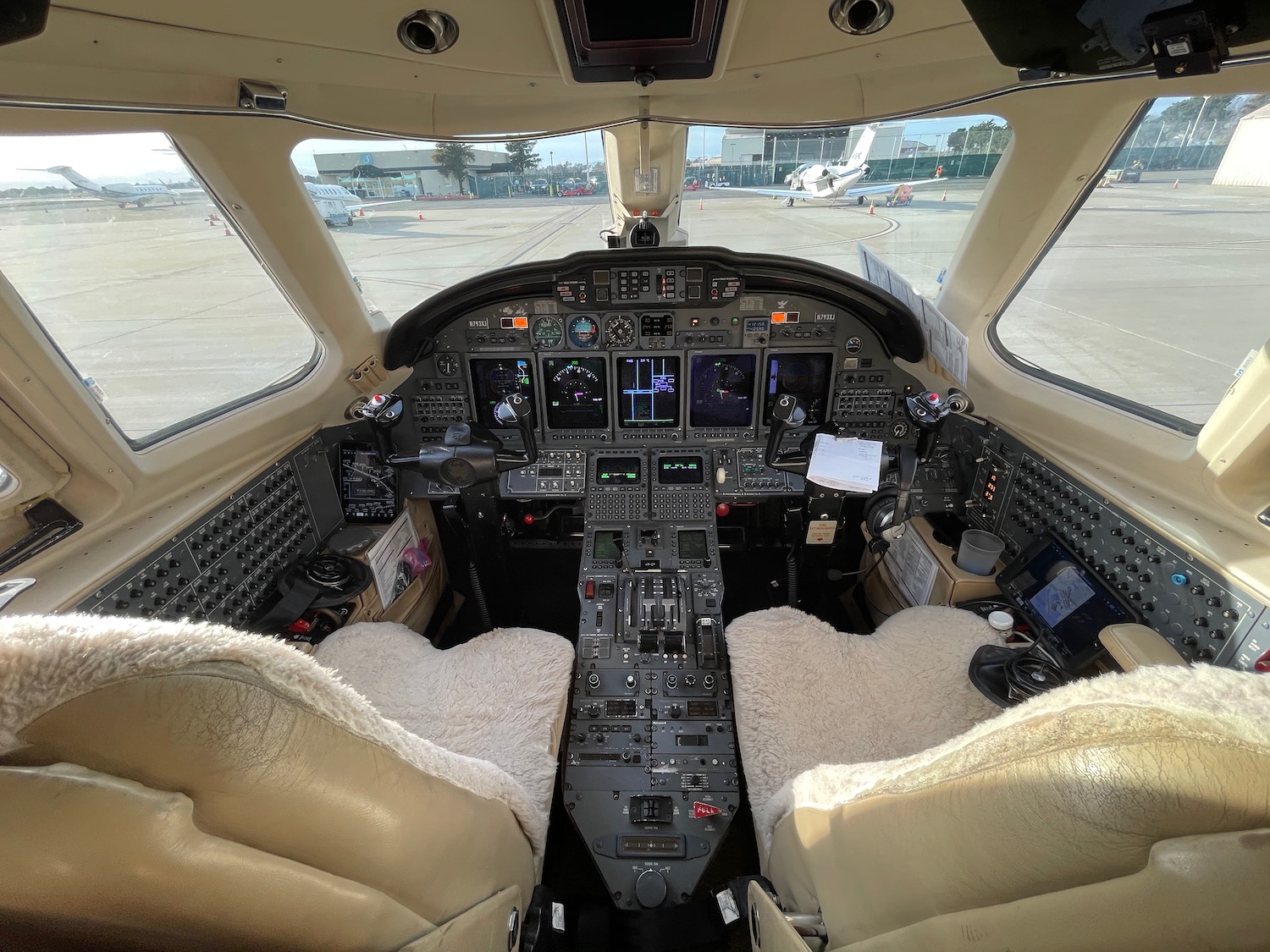 the cockpit of an airplane