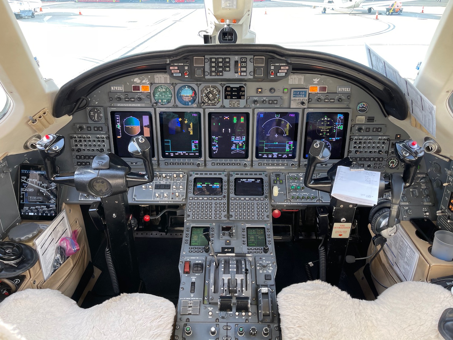 the cockpit of an airplane