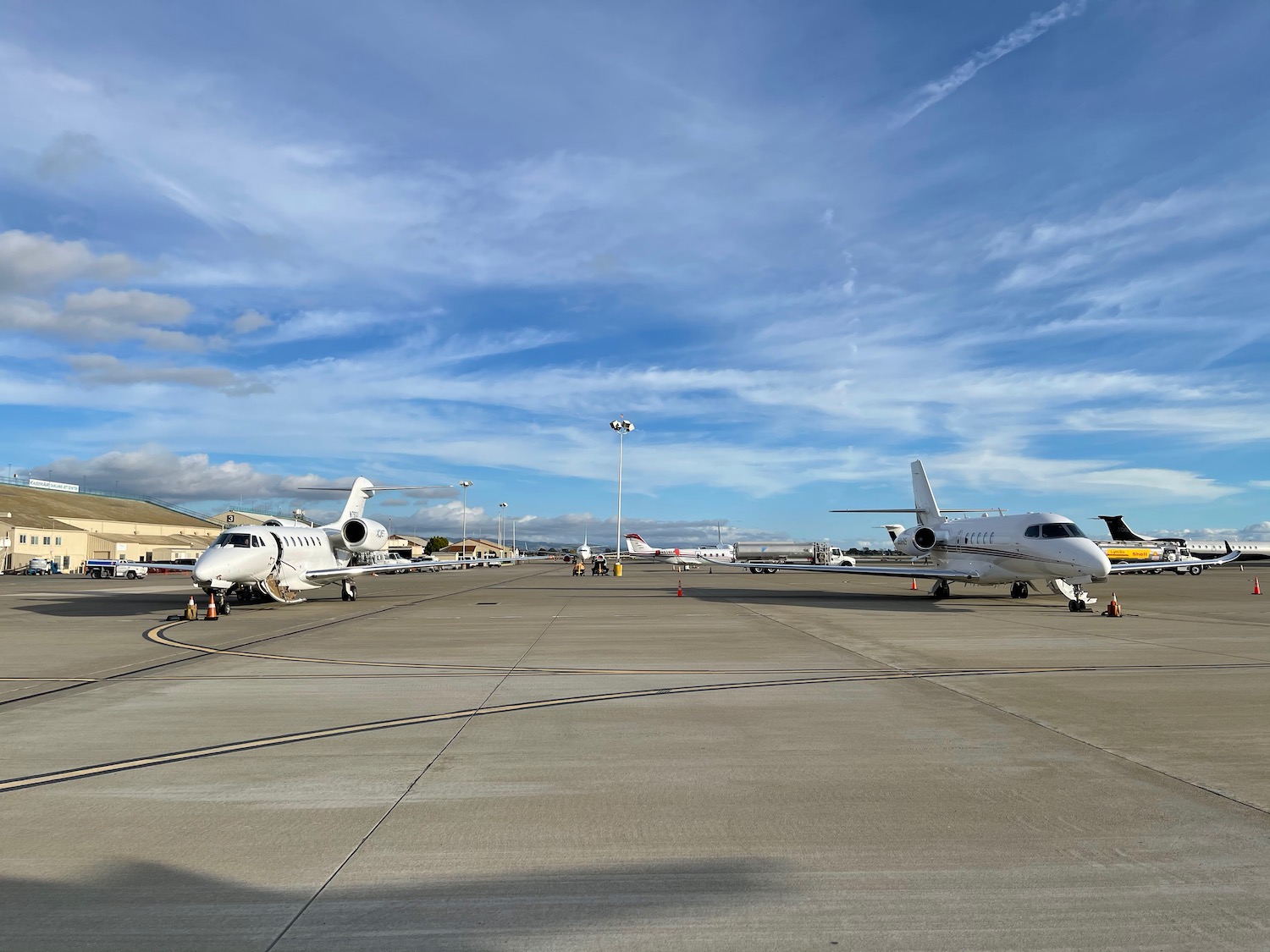 airplanes on a runway