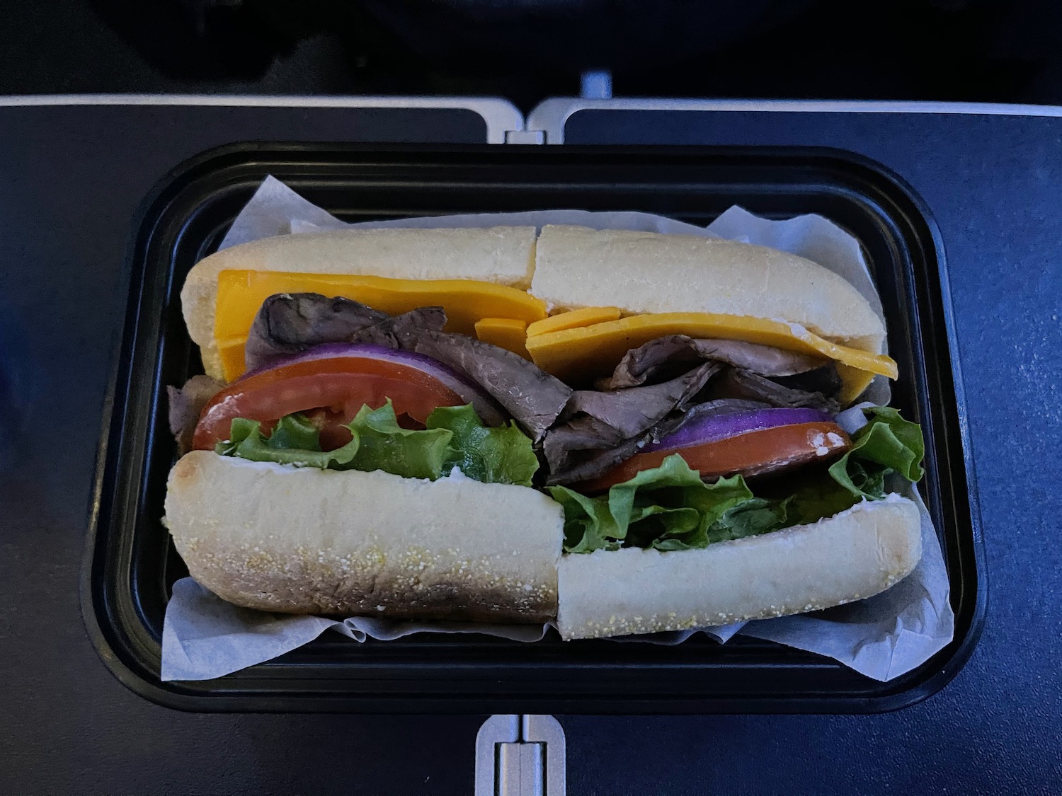 a sandwich in a container