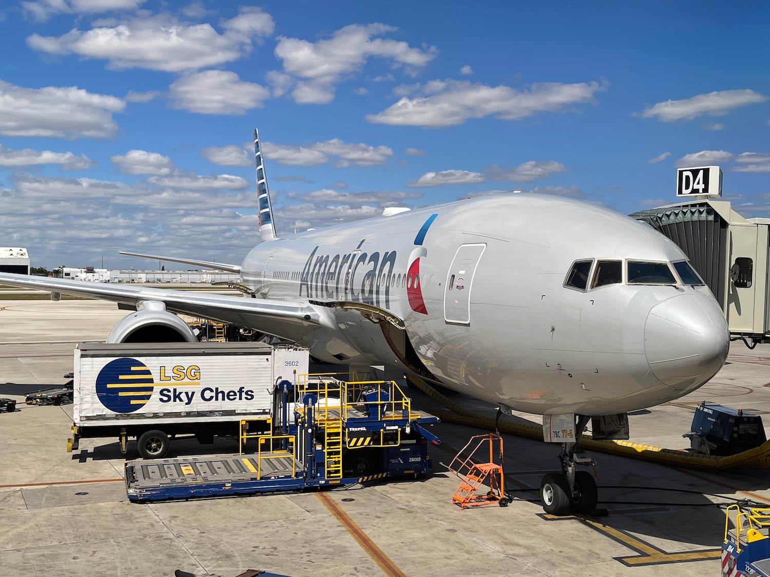 a plane parked at an airport