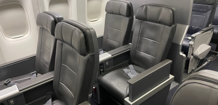 a row of seats in an airplane