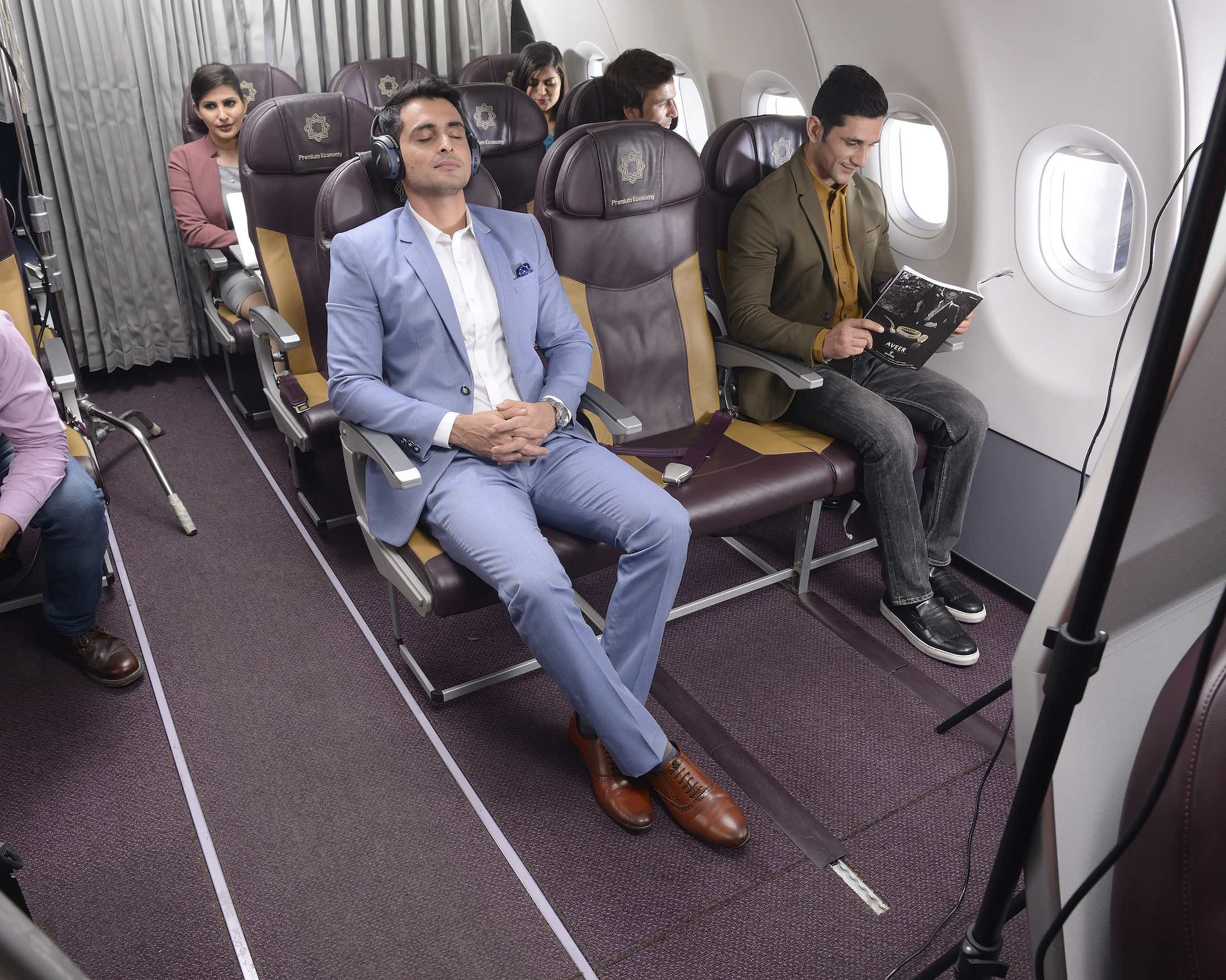 people sitting in a plane