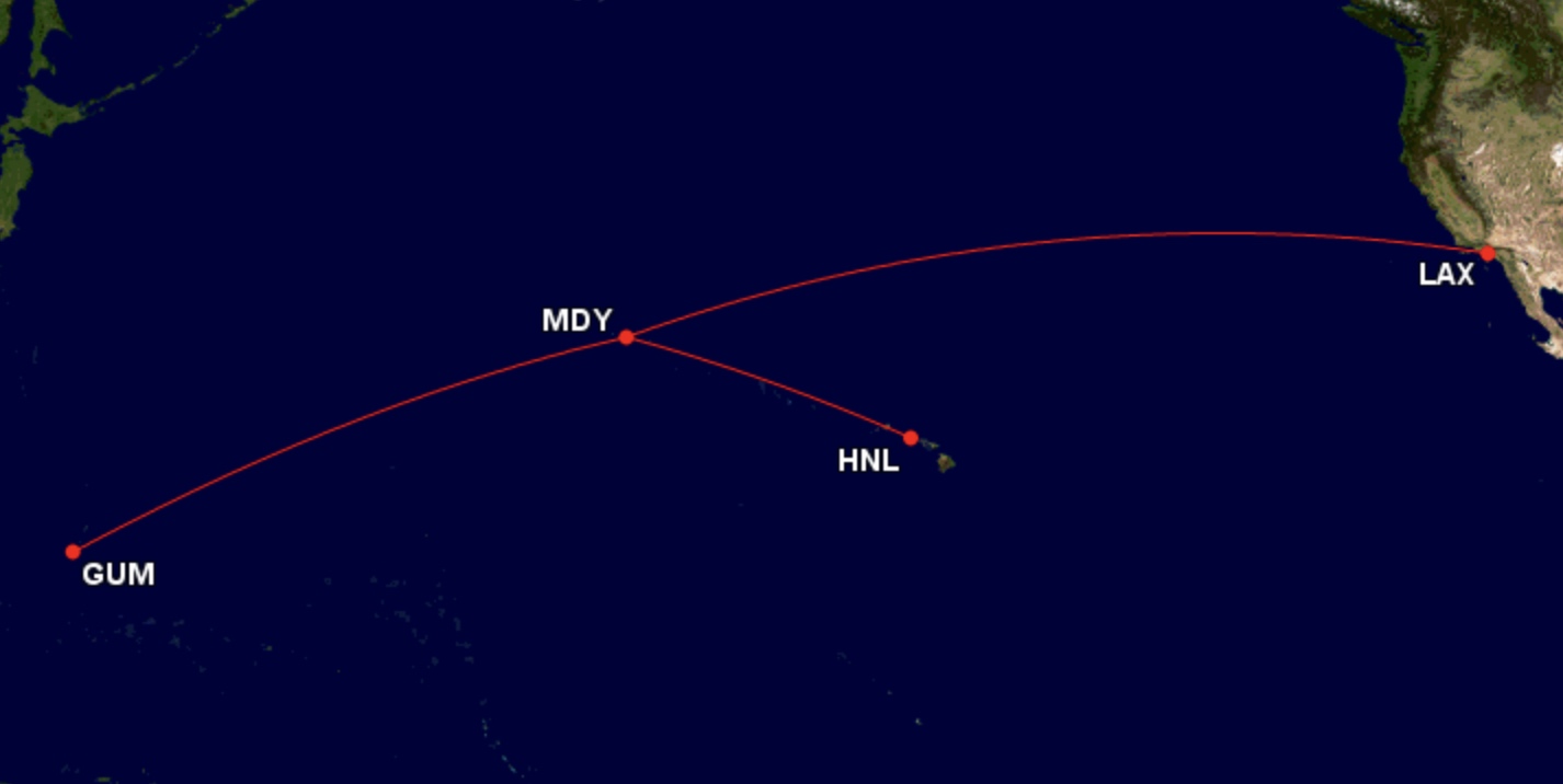a map of a flight route