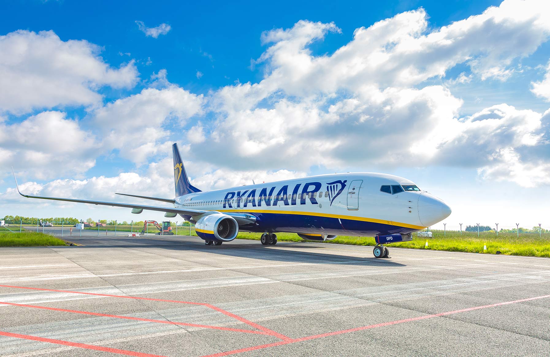 a plane on the runway