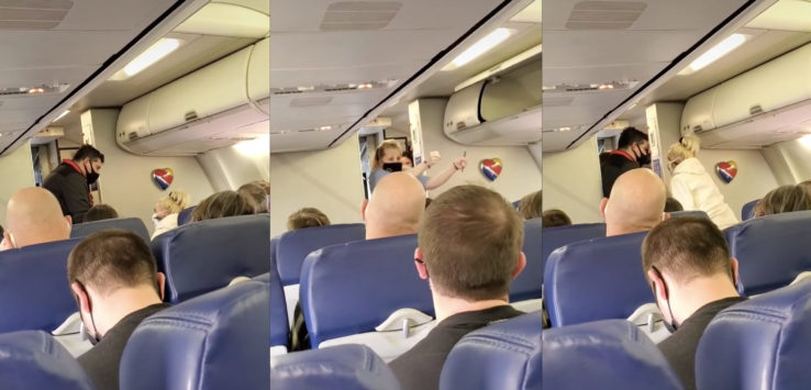 a collage of people on an airplane