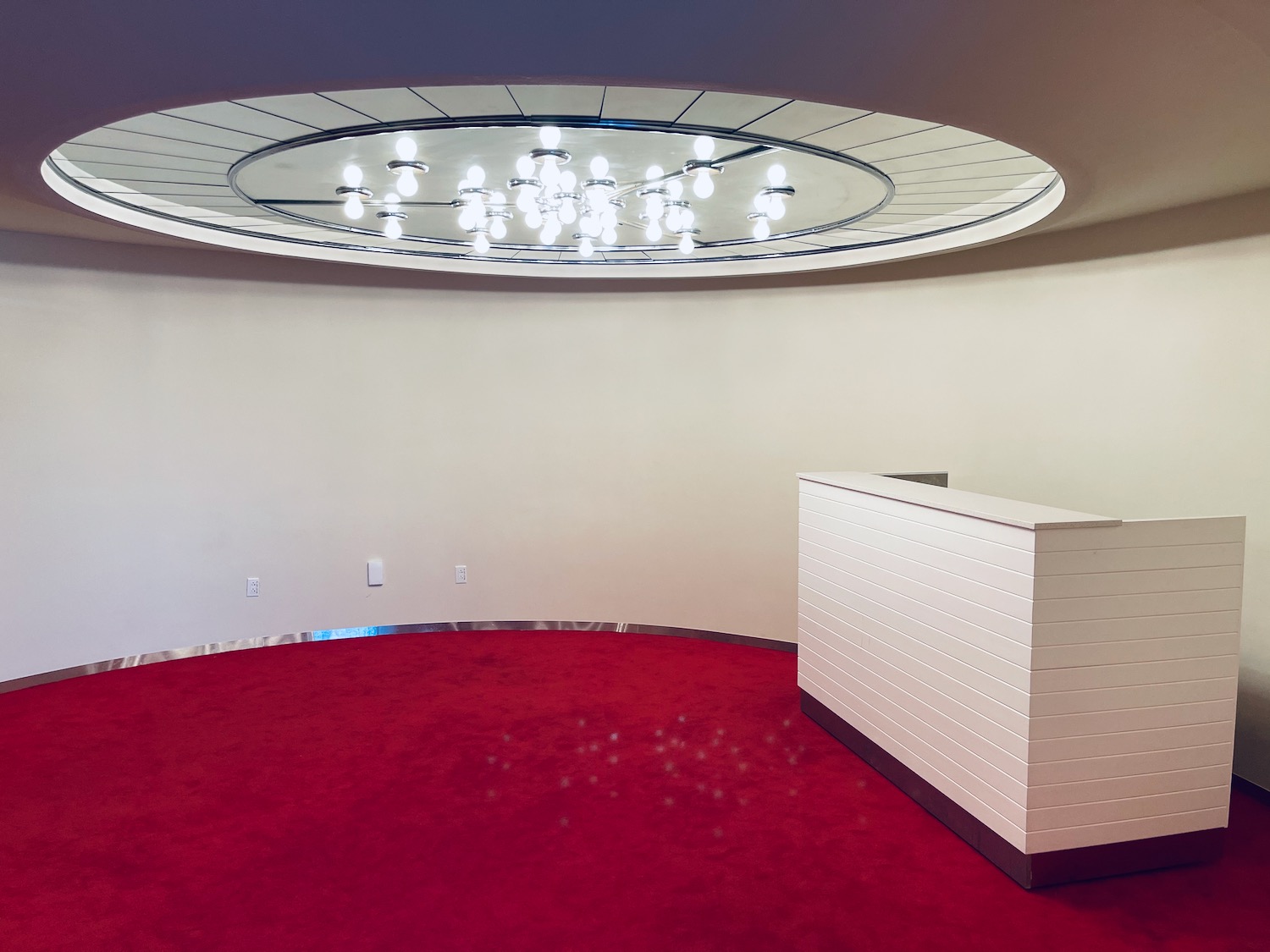 a reception desk in a room