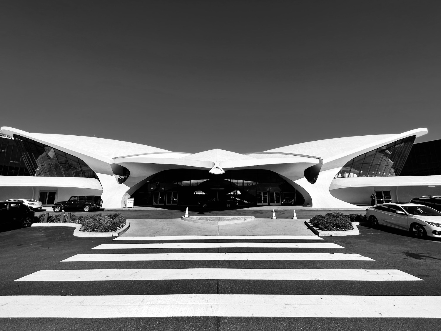 a building with a curved roof