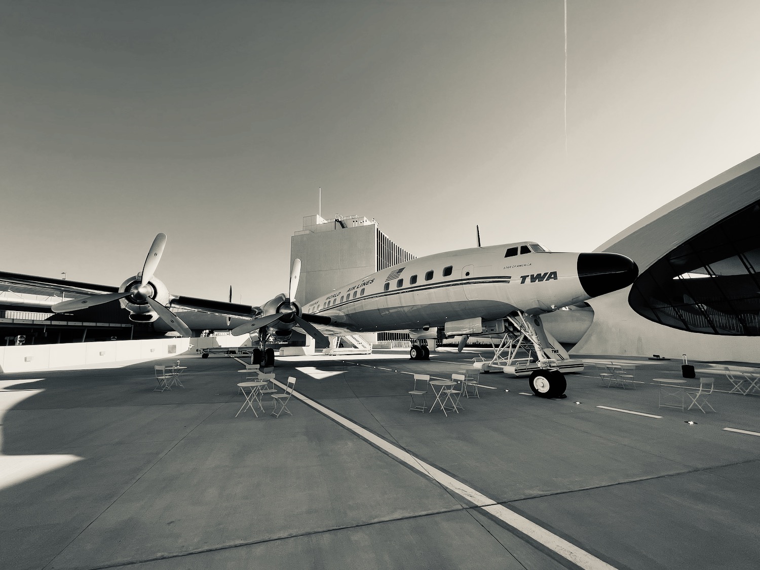 a plane on the runway