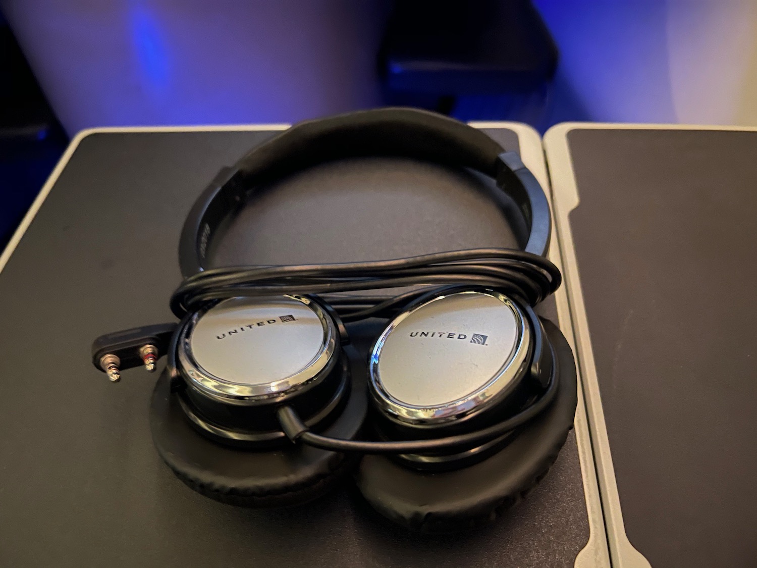 a pair of headphones on a laptop