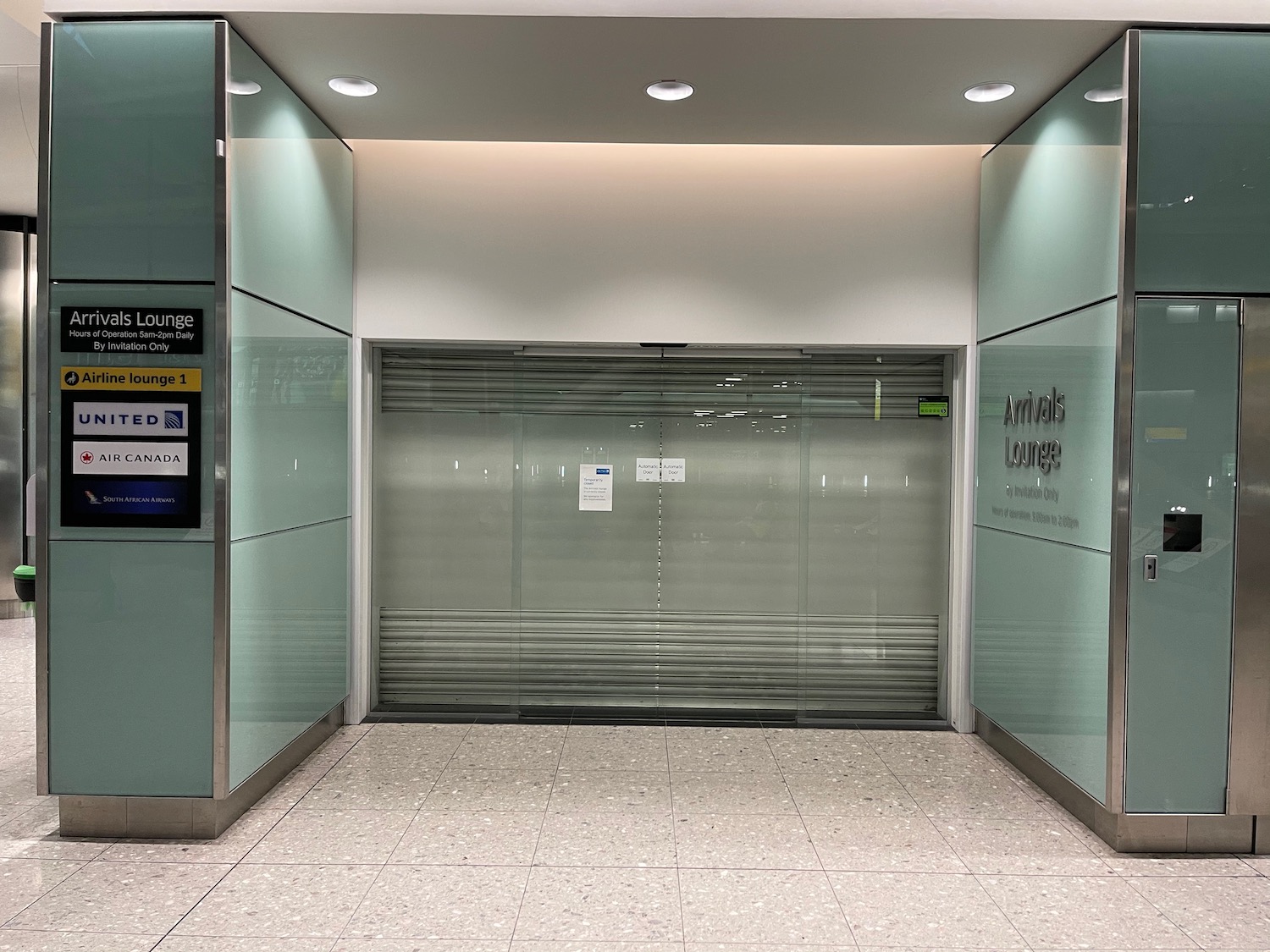 a glass doors in a building