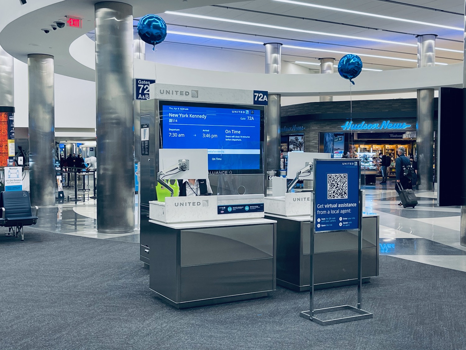 a check in counter in a airport