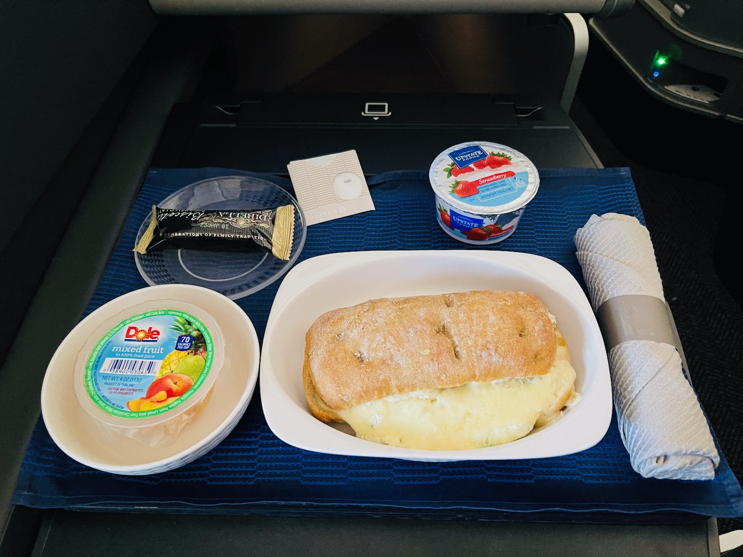 food in a tray on a table