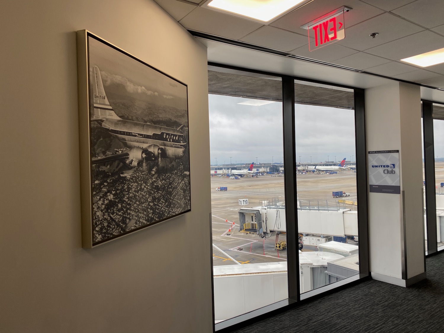 a picture on the wall of an airport