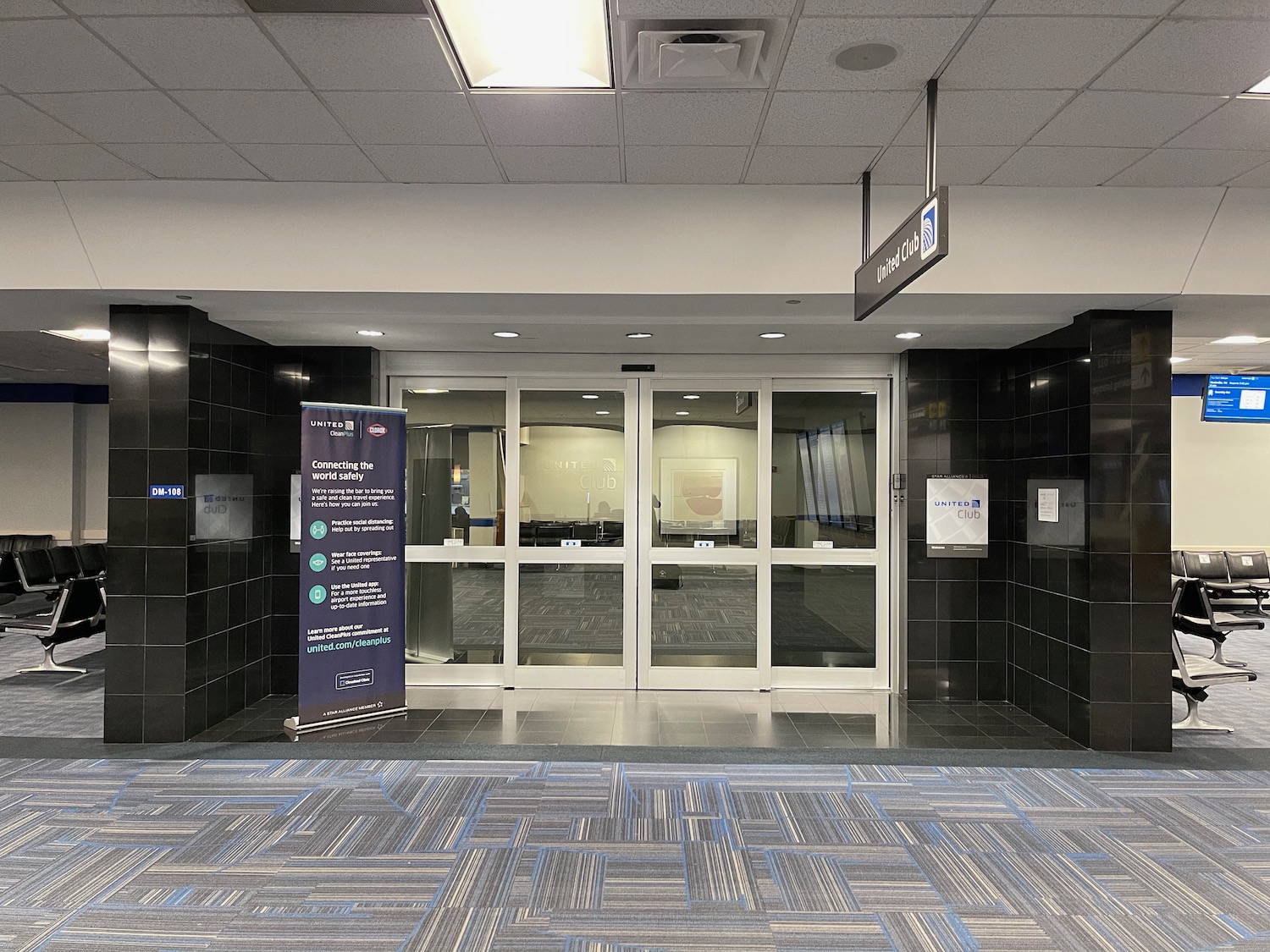 a glass doors in a building