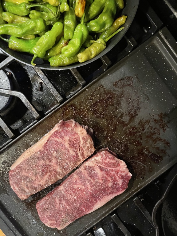 wagyu strip steak cooking