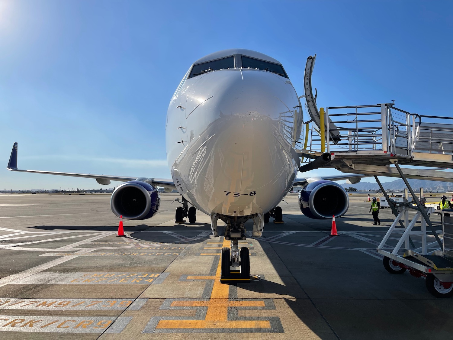 a plane on the runway