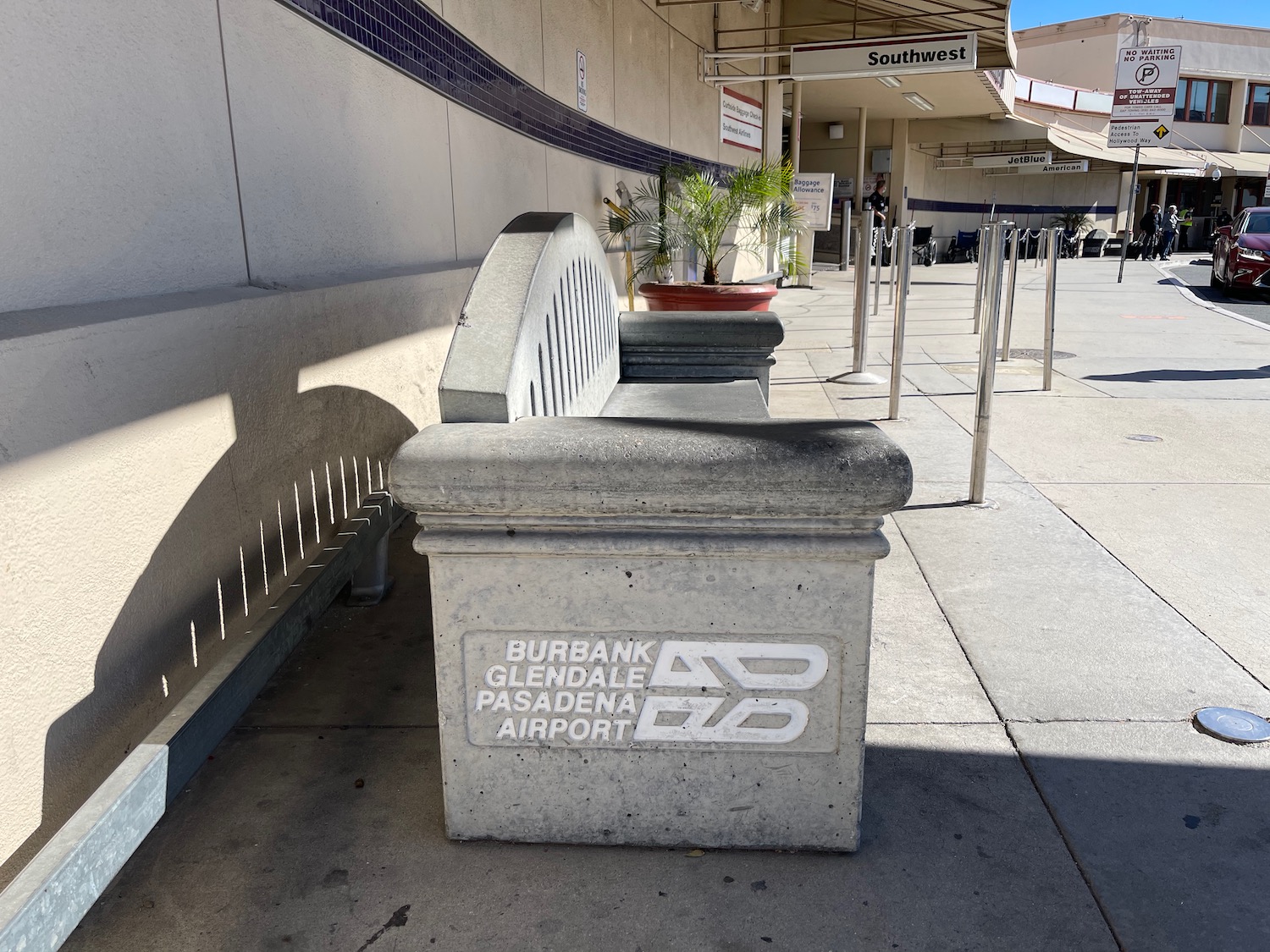 a bench outside a building