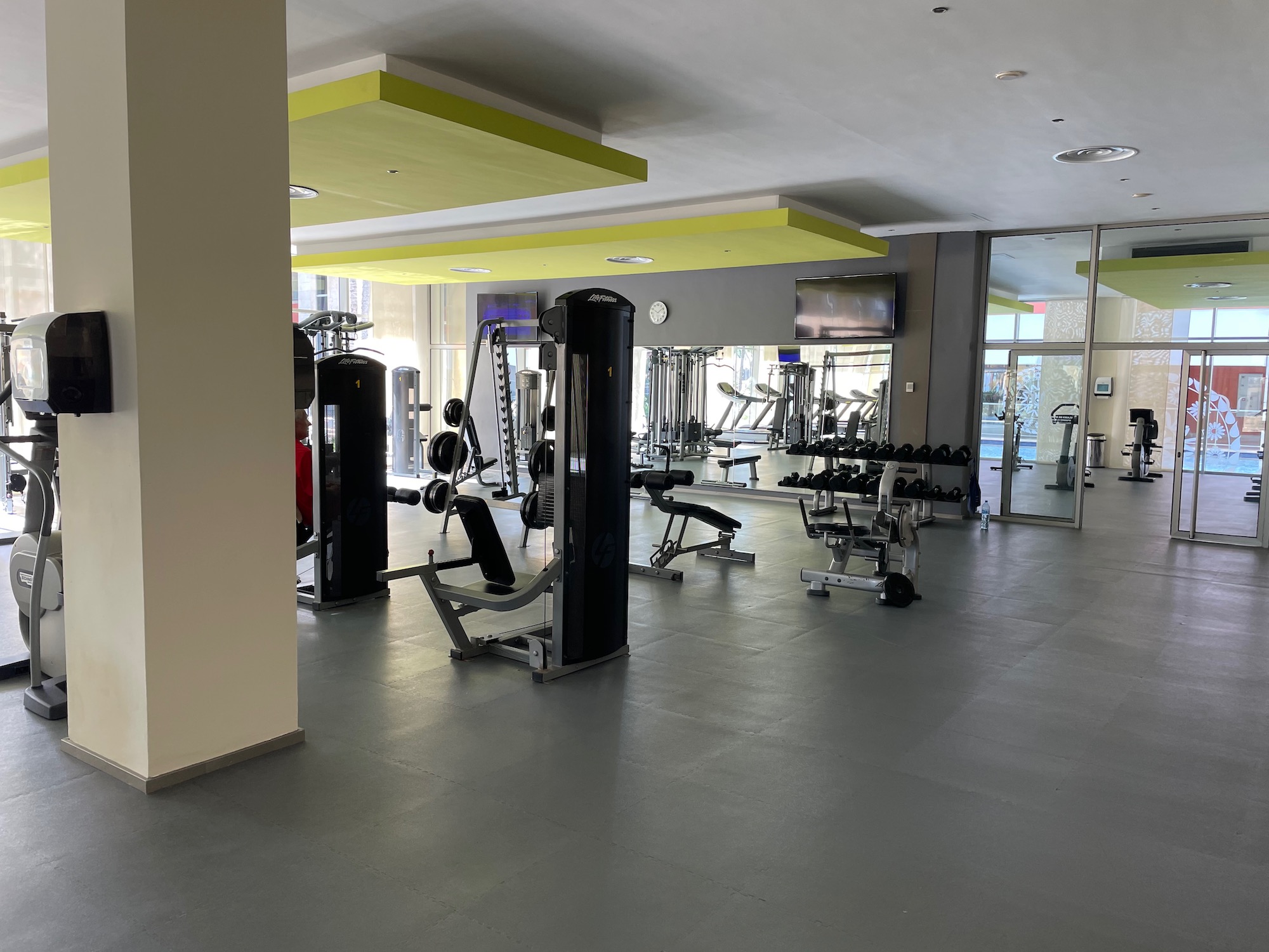 a gym with exercise equipment