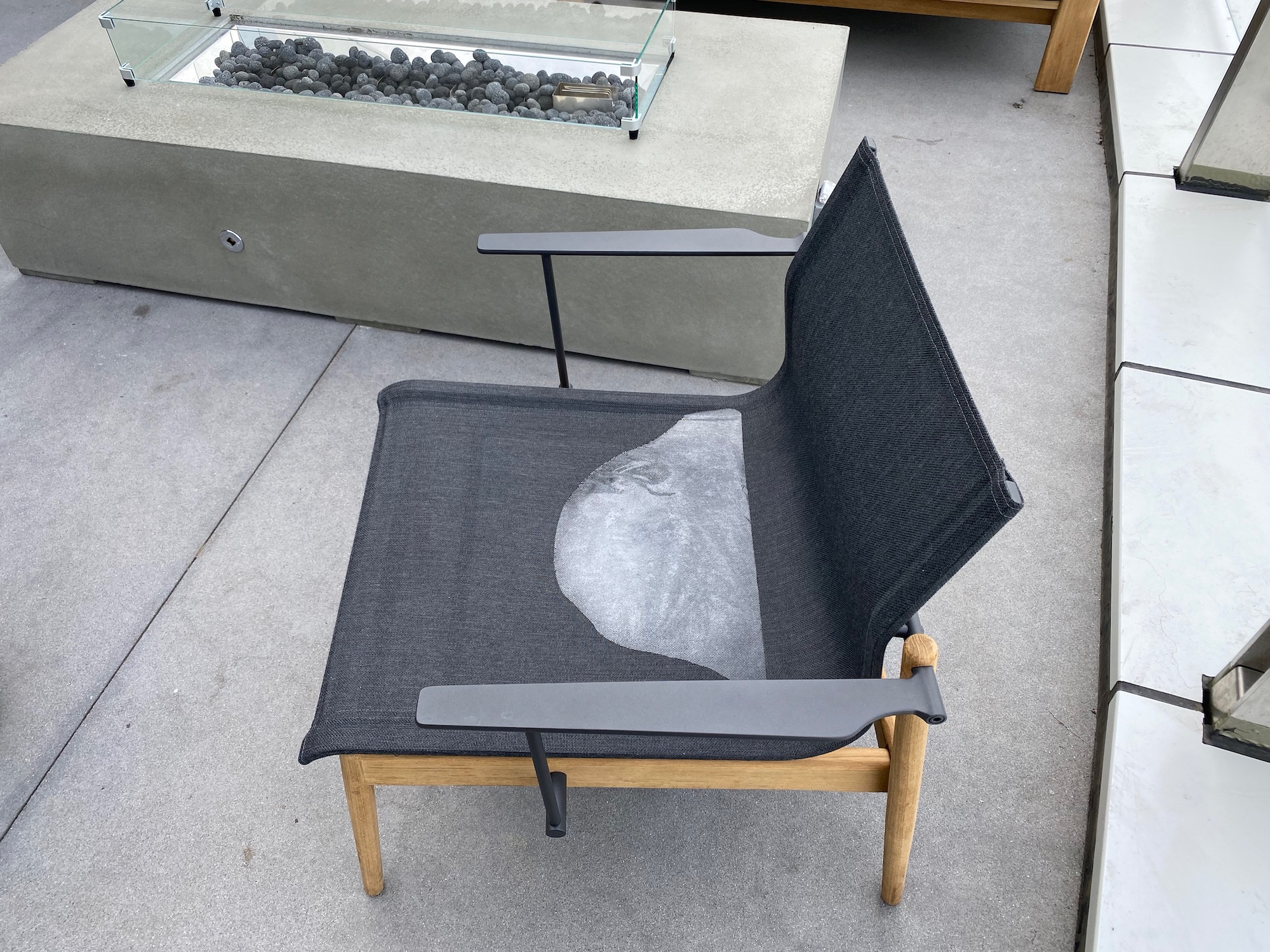 a chair on a patio