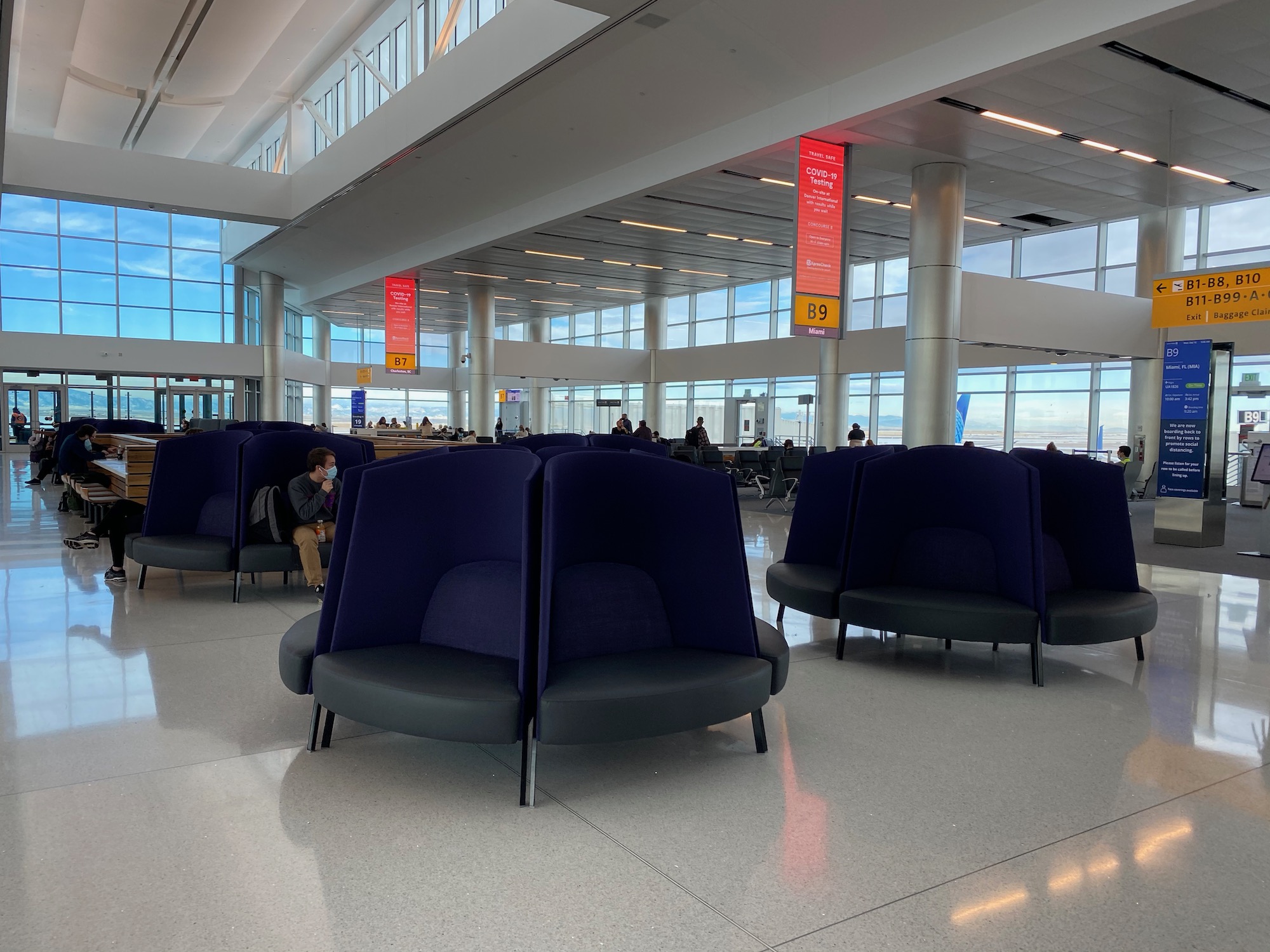 a group of chairs in a large room