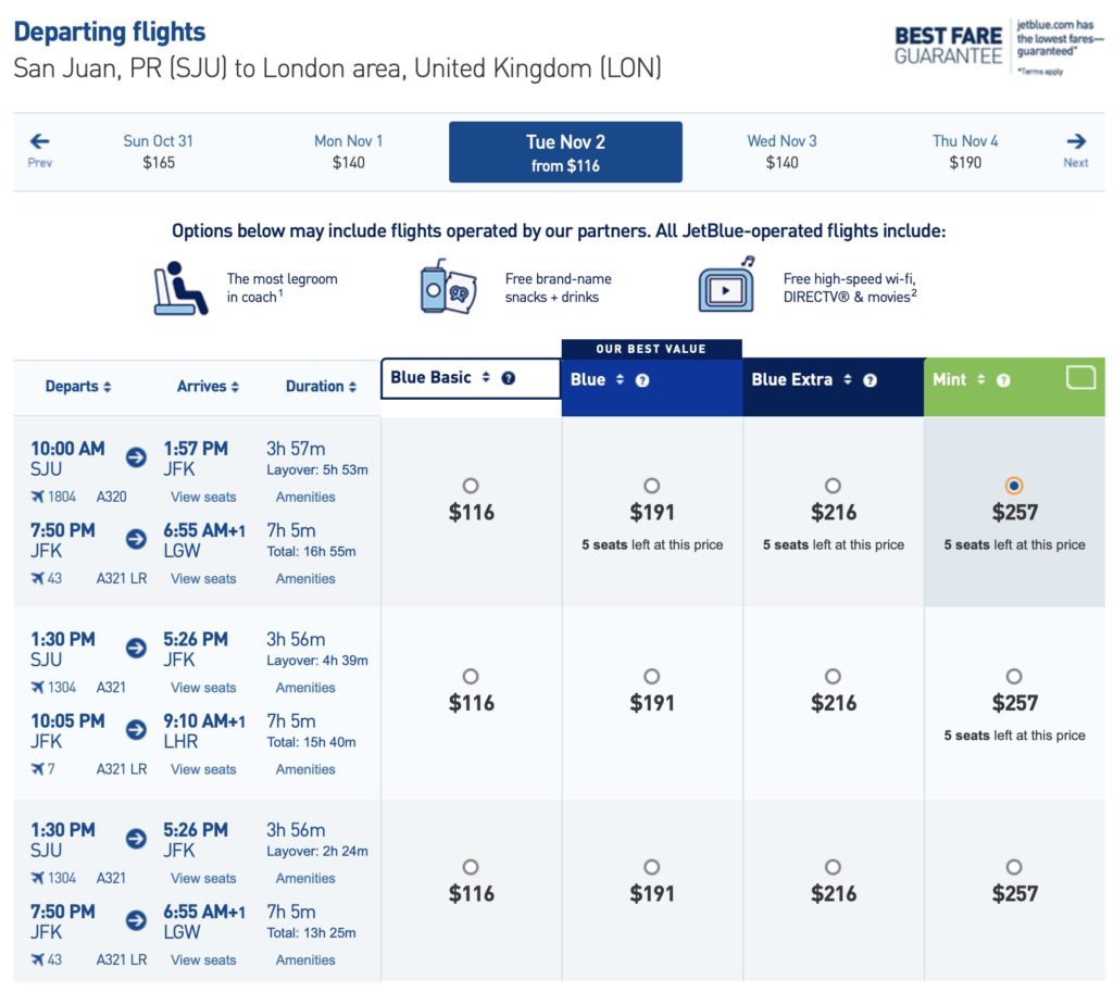 round trip jetblue