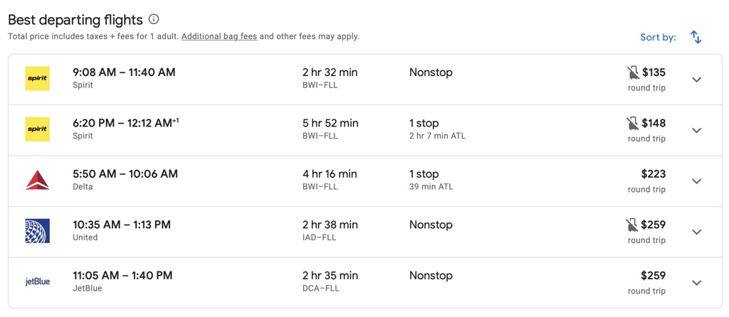 Multiple departure points for a combined city on Google Flights