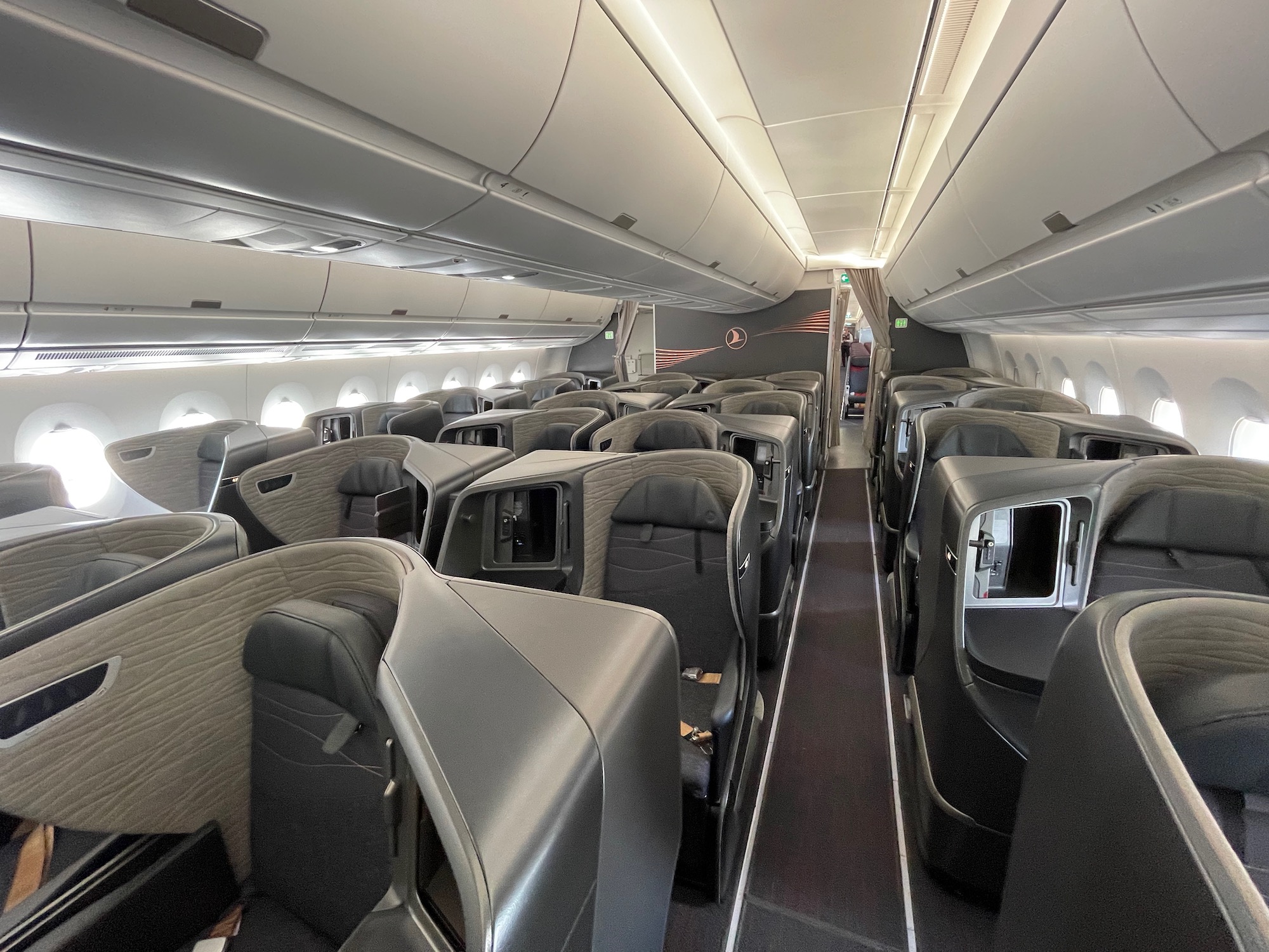 a row of seats on an airplane