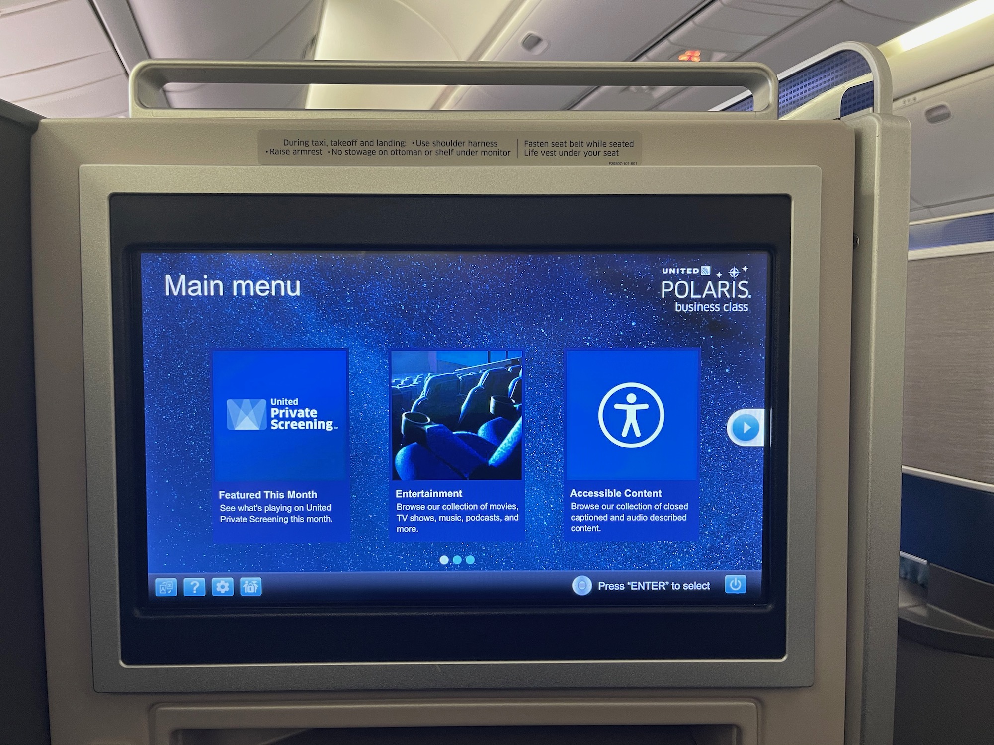 a screen on a plane