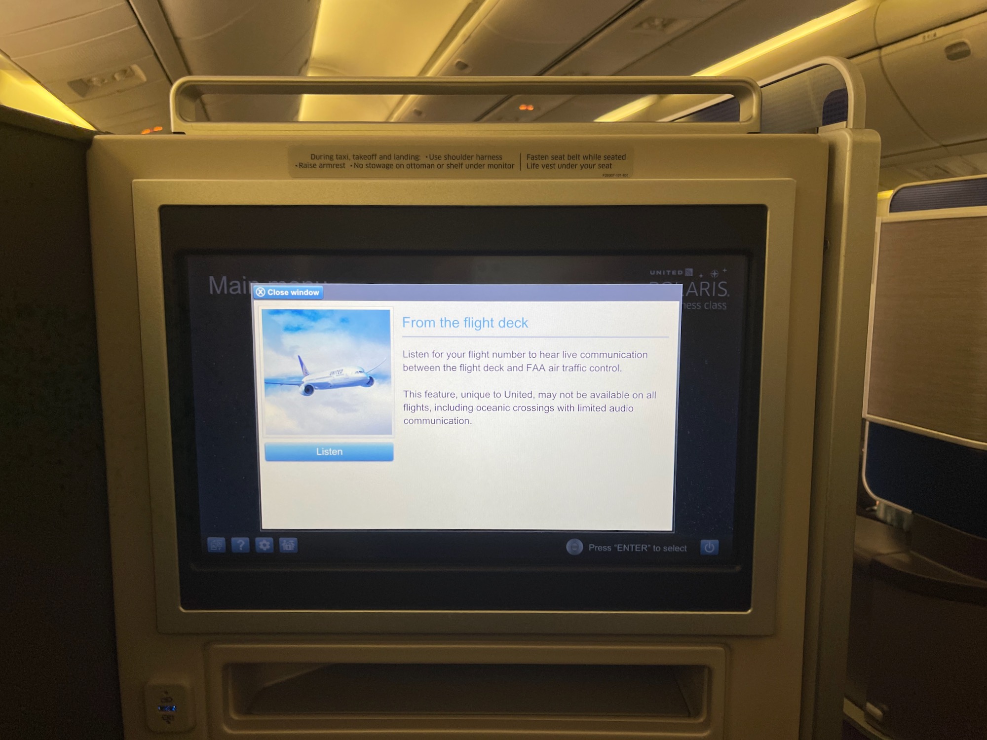 a screen on a plane