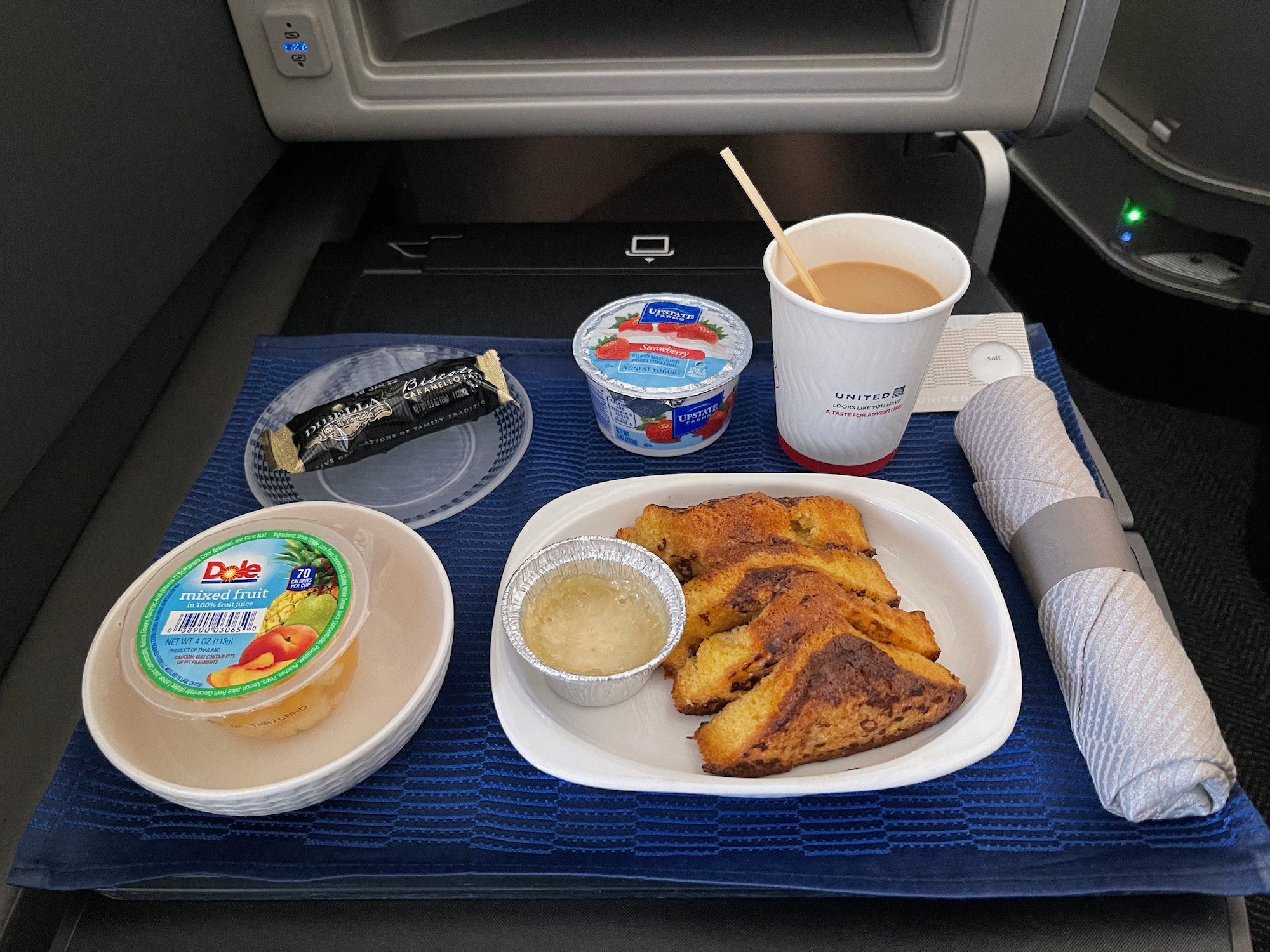 food on a tray on a table