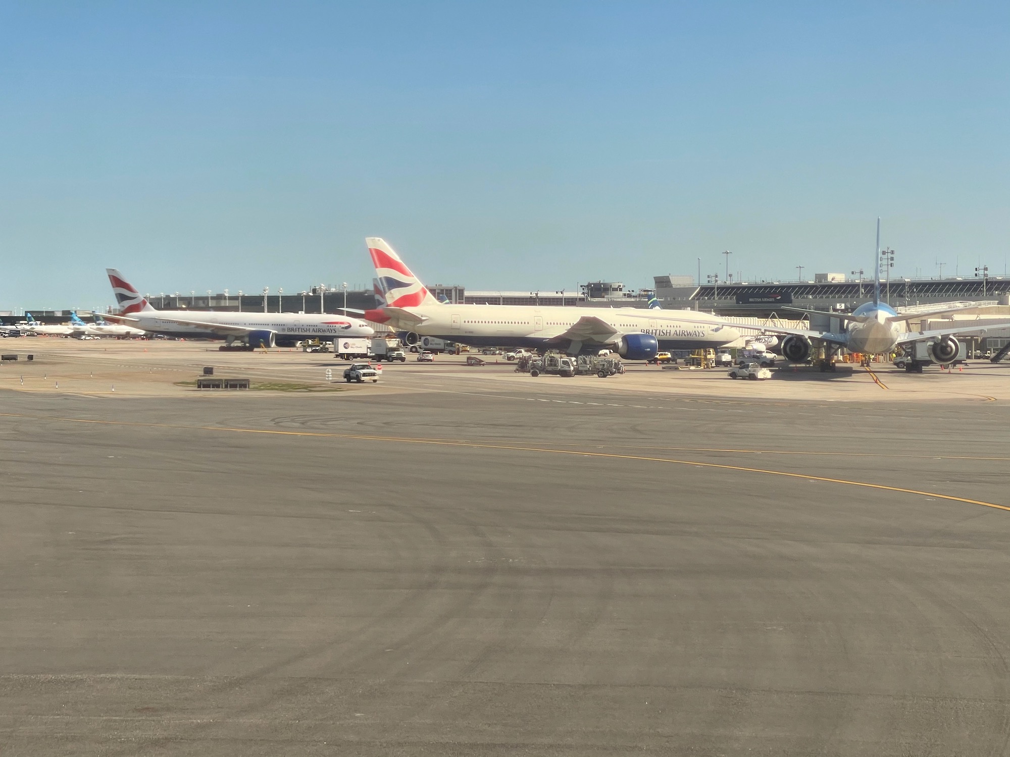 airplanes parked at an airport