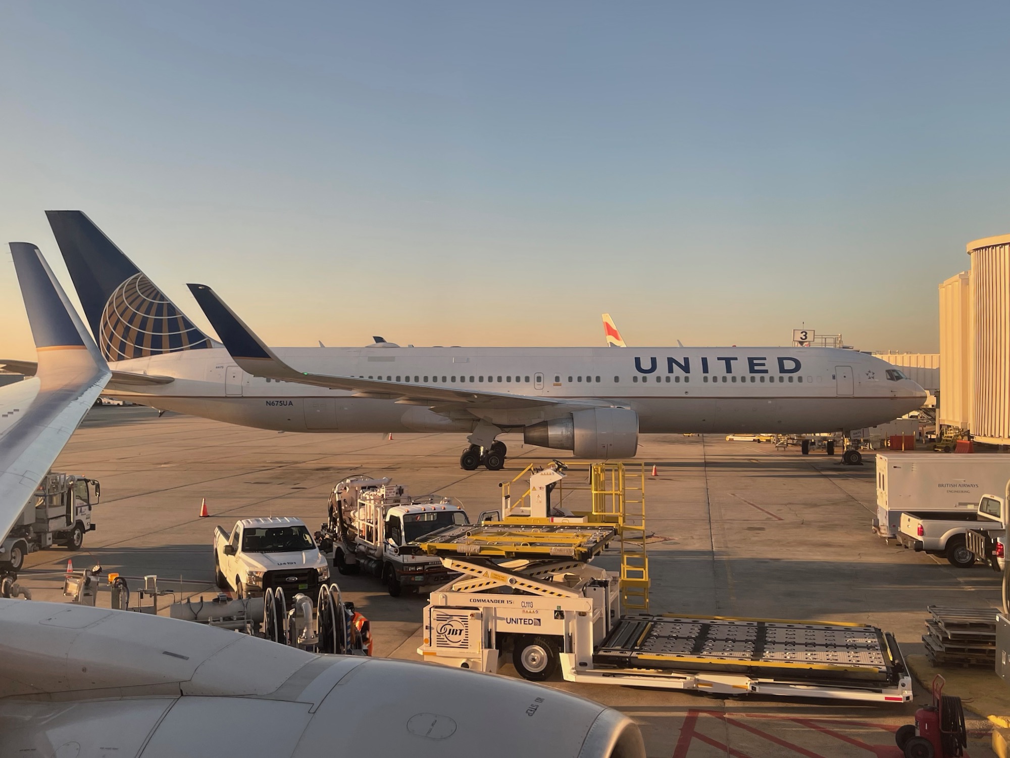 a plane on the runway