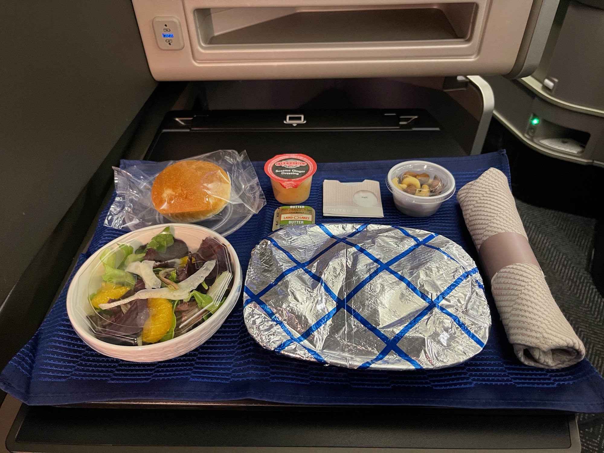 food on a tray on a table