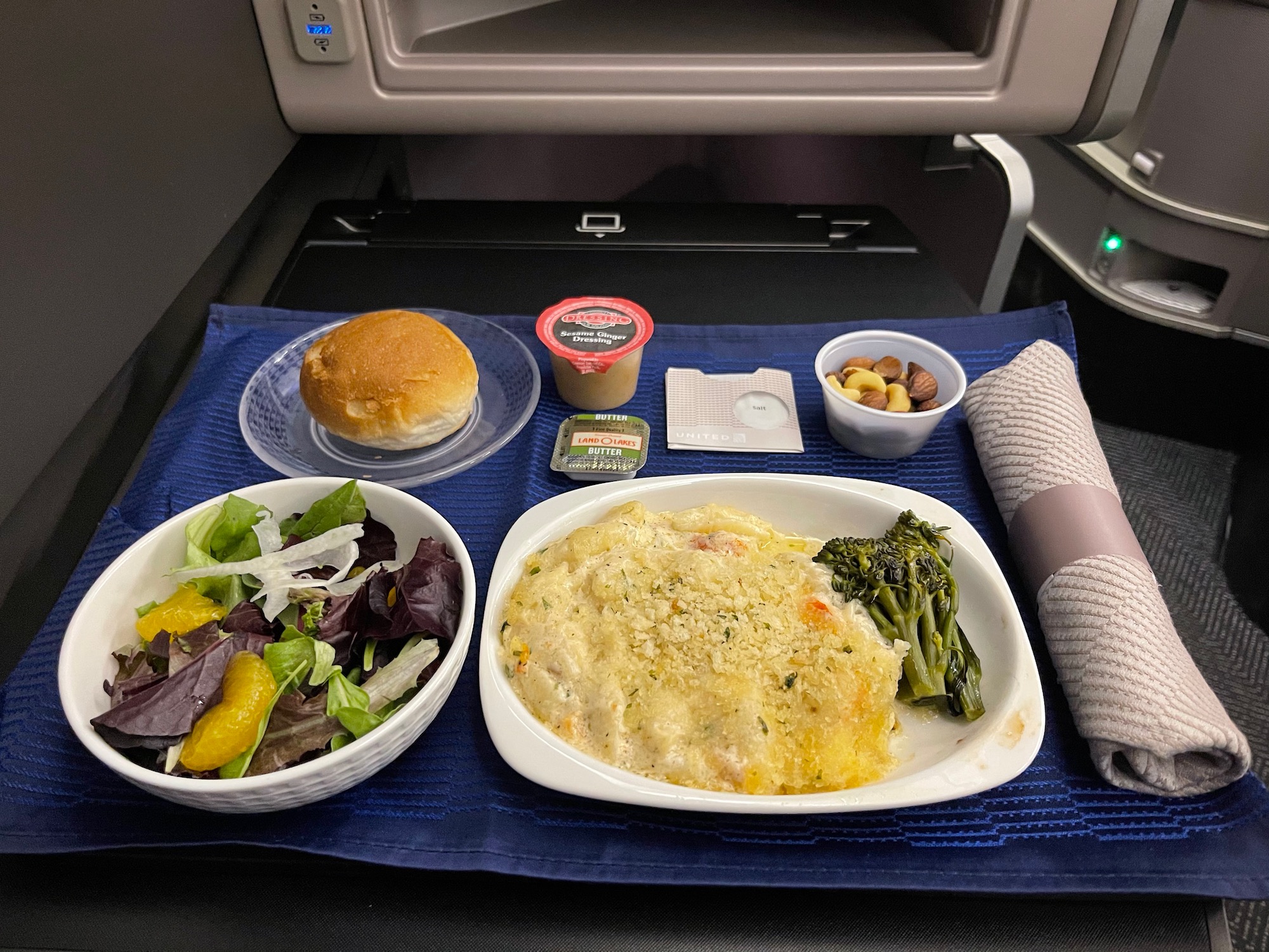 food on a tray on a table