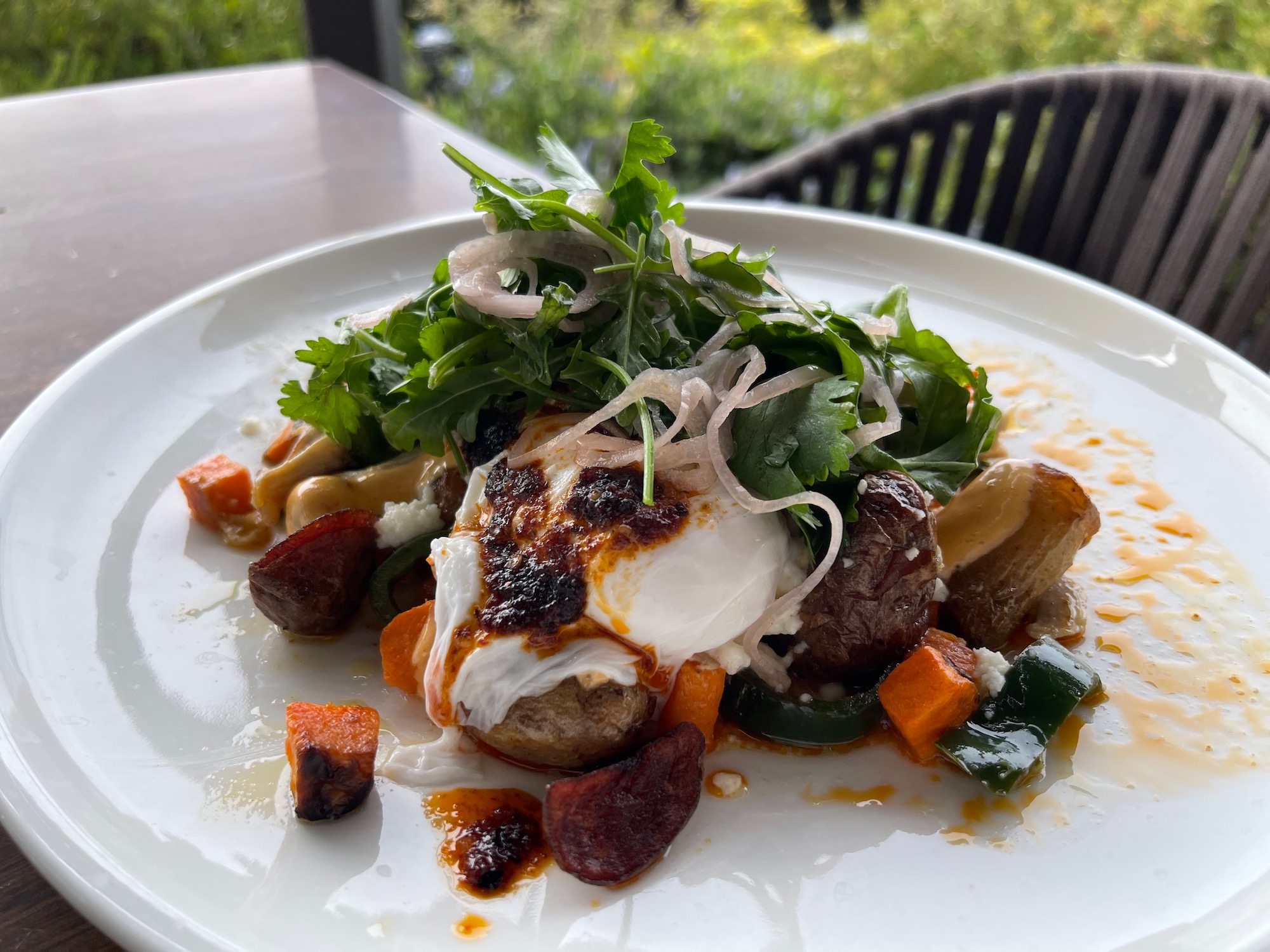 a plate of food on a table