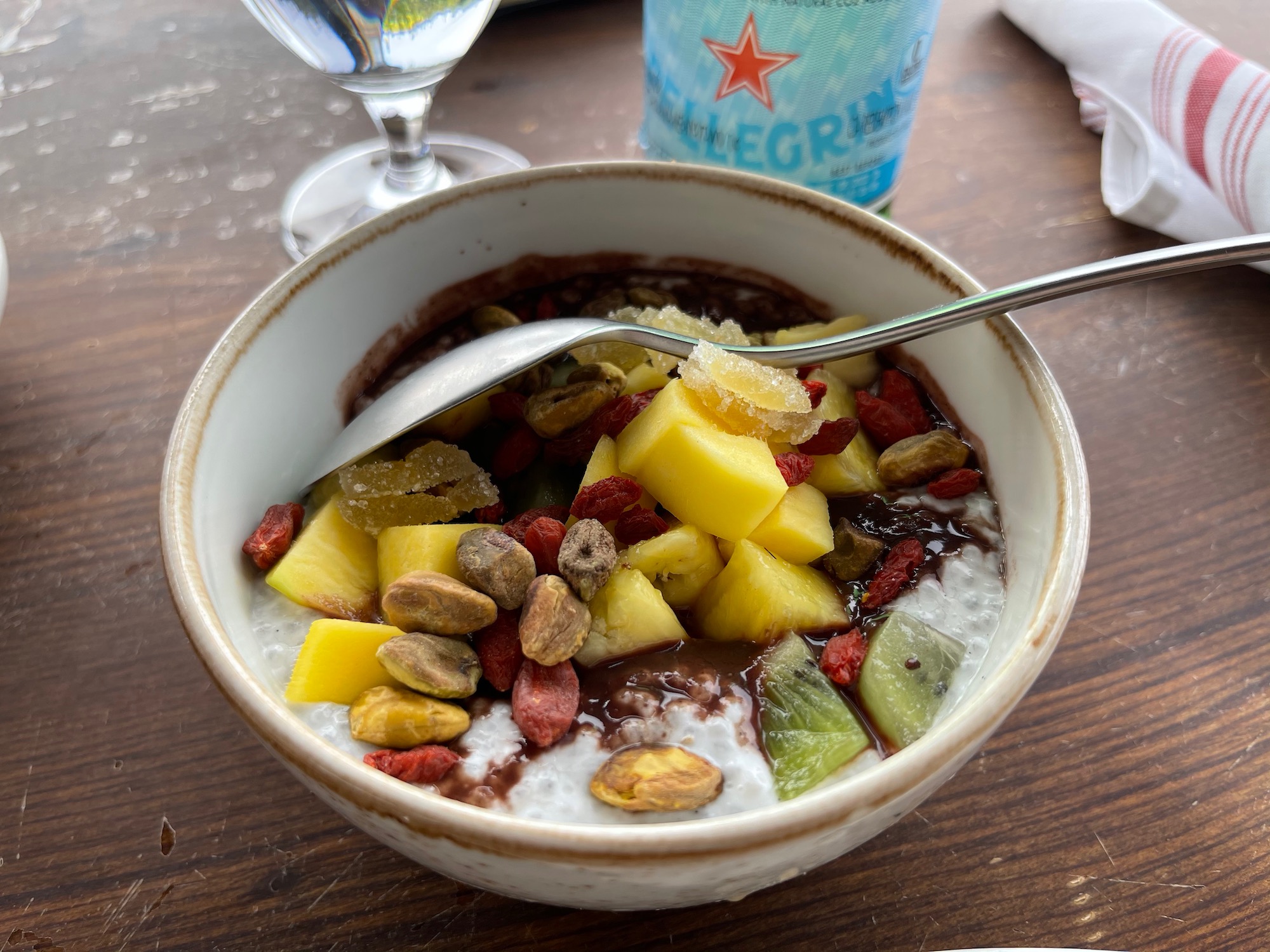 a bowl of fruit and nuts