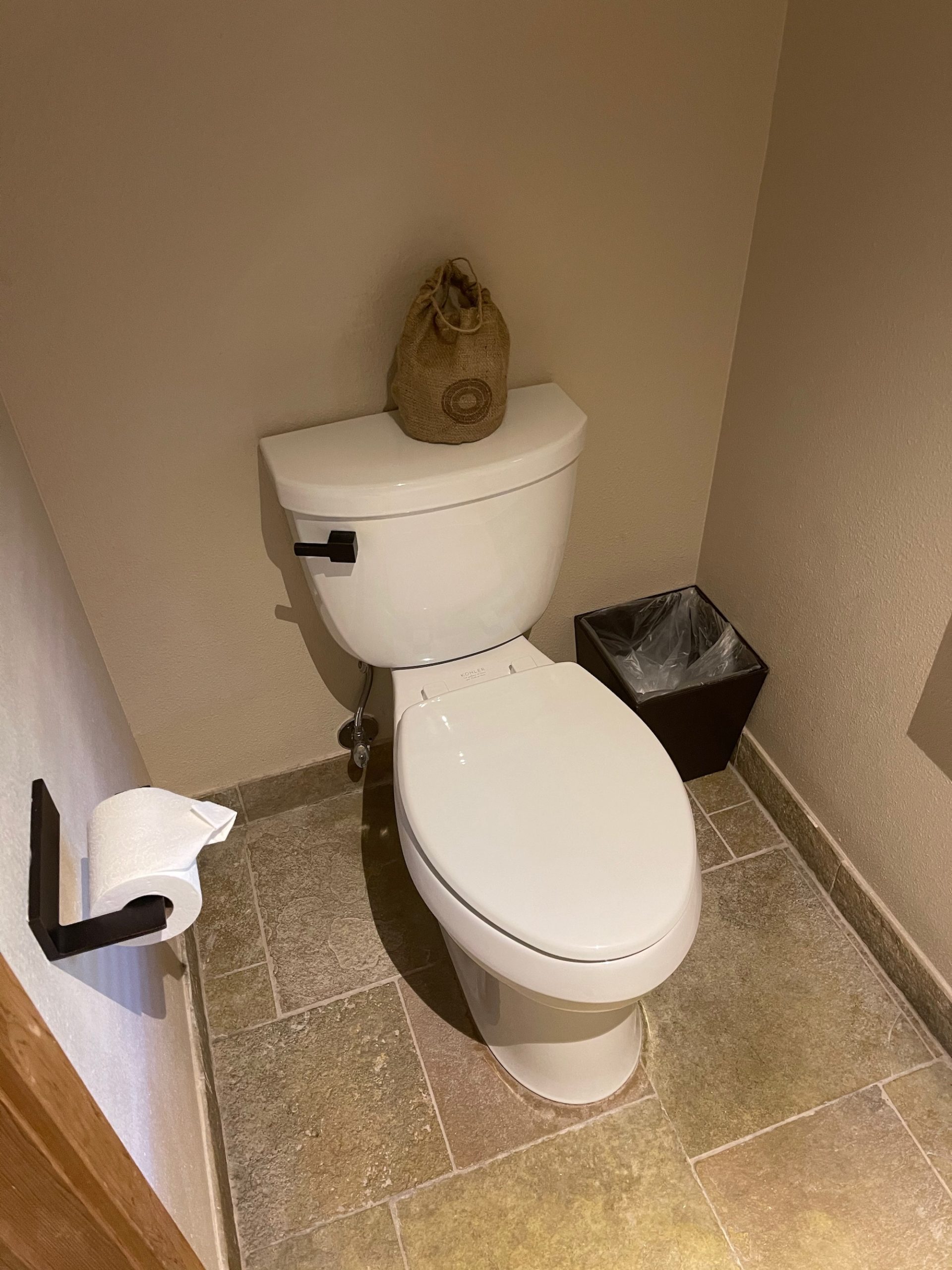 a toilet in a bathroom