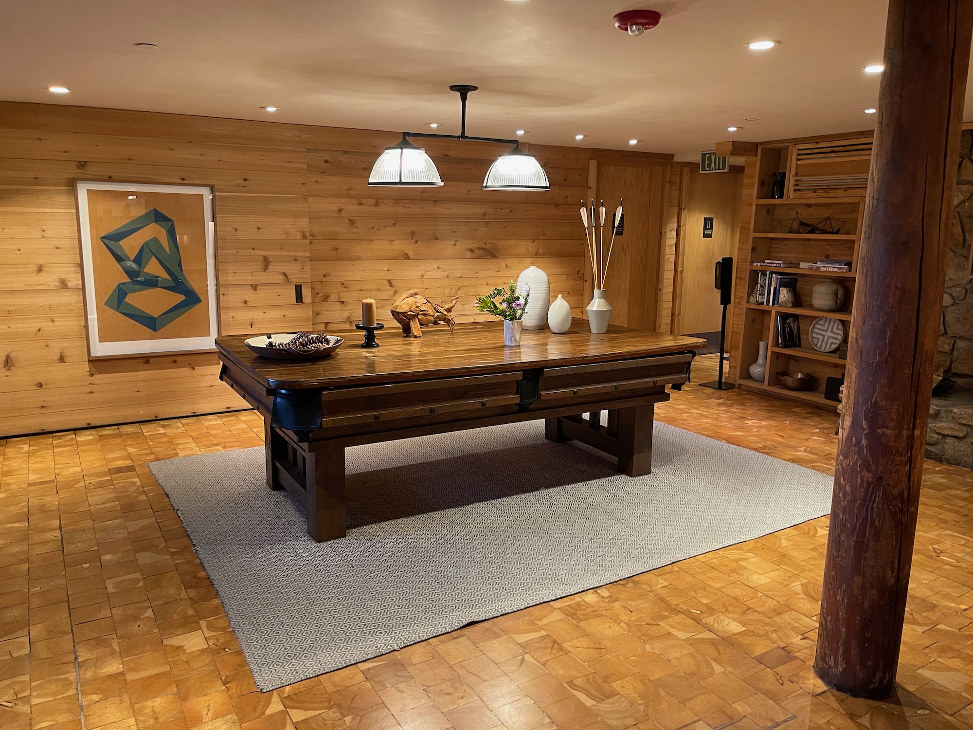 a pool table in a room