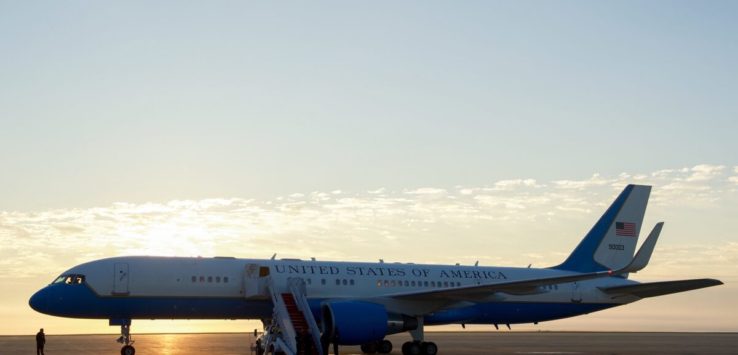 a plane on the runway