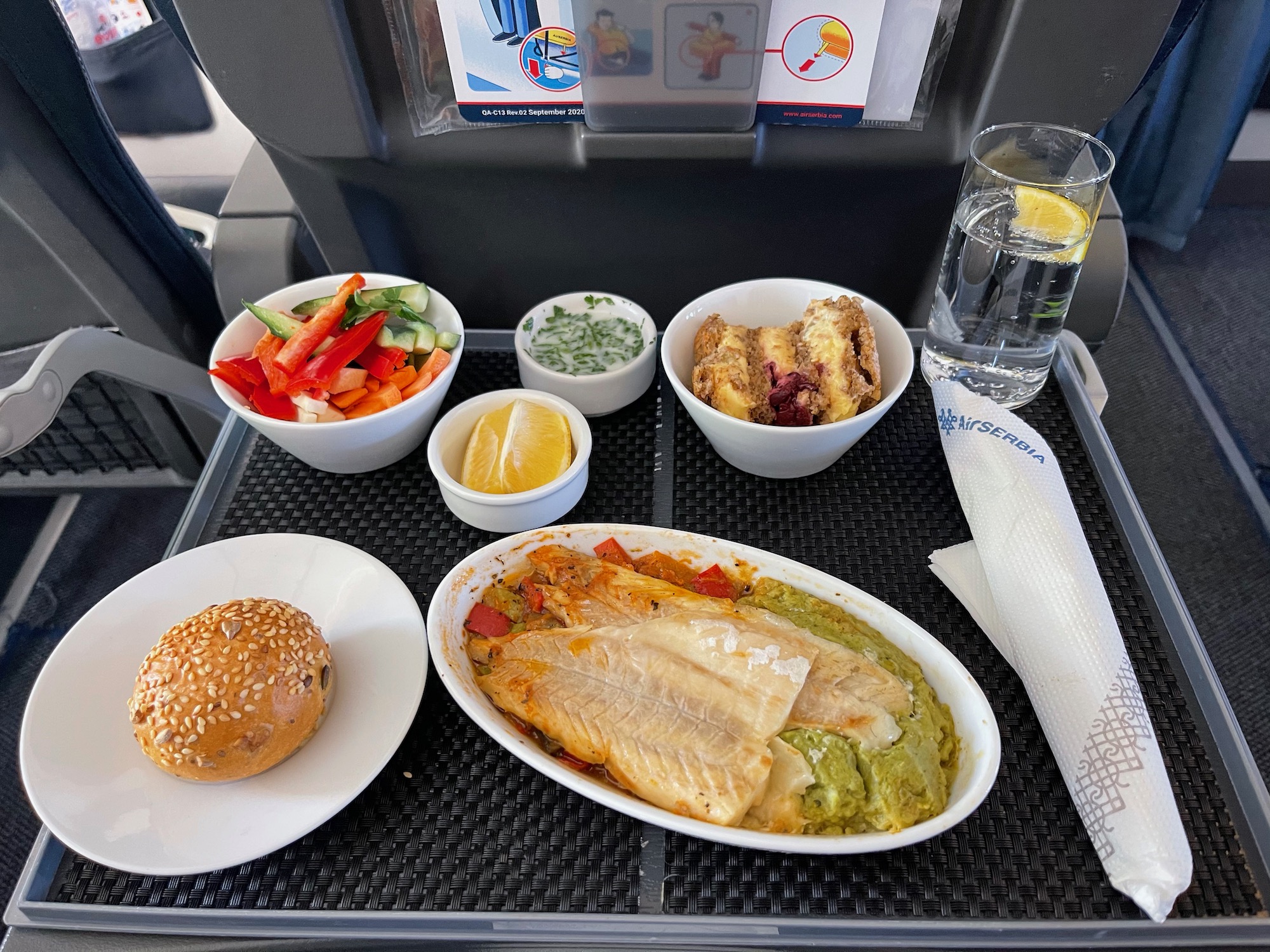 a tray of food on a table