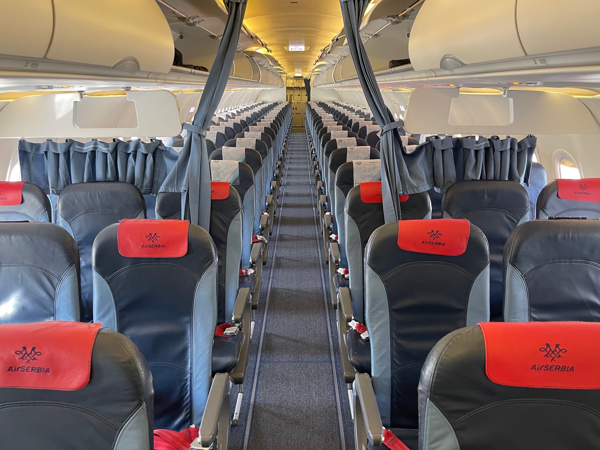 a row of seats in an airplane