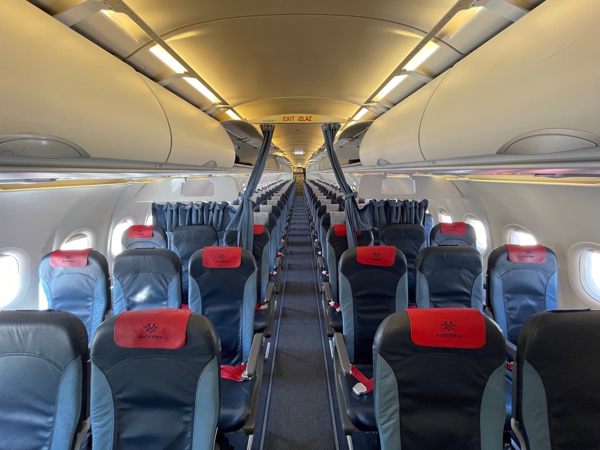 a row of seats in an airplane