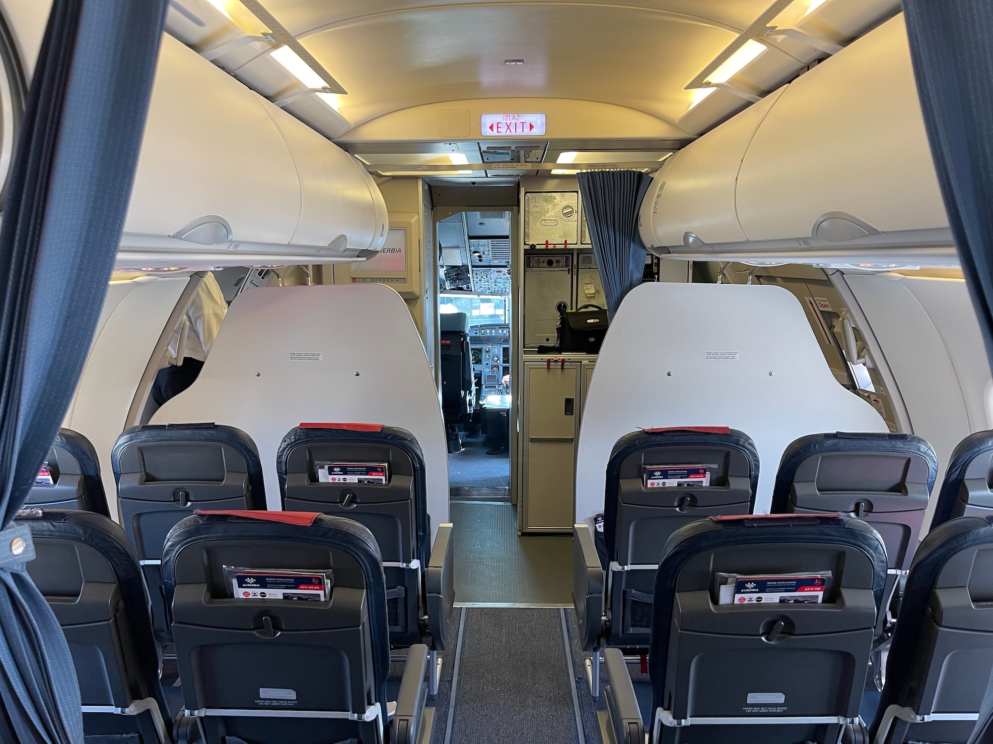 the inside of an airplane