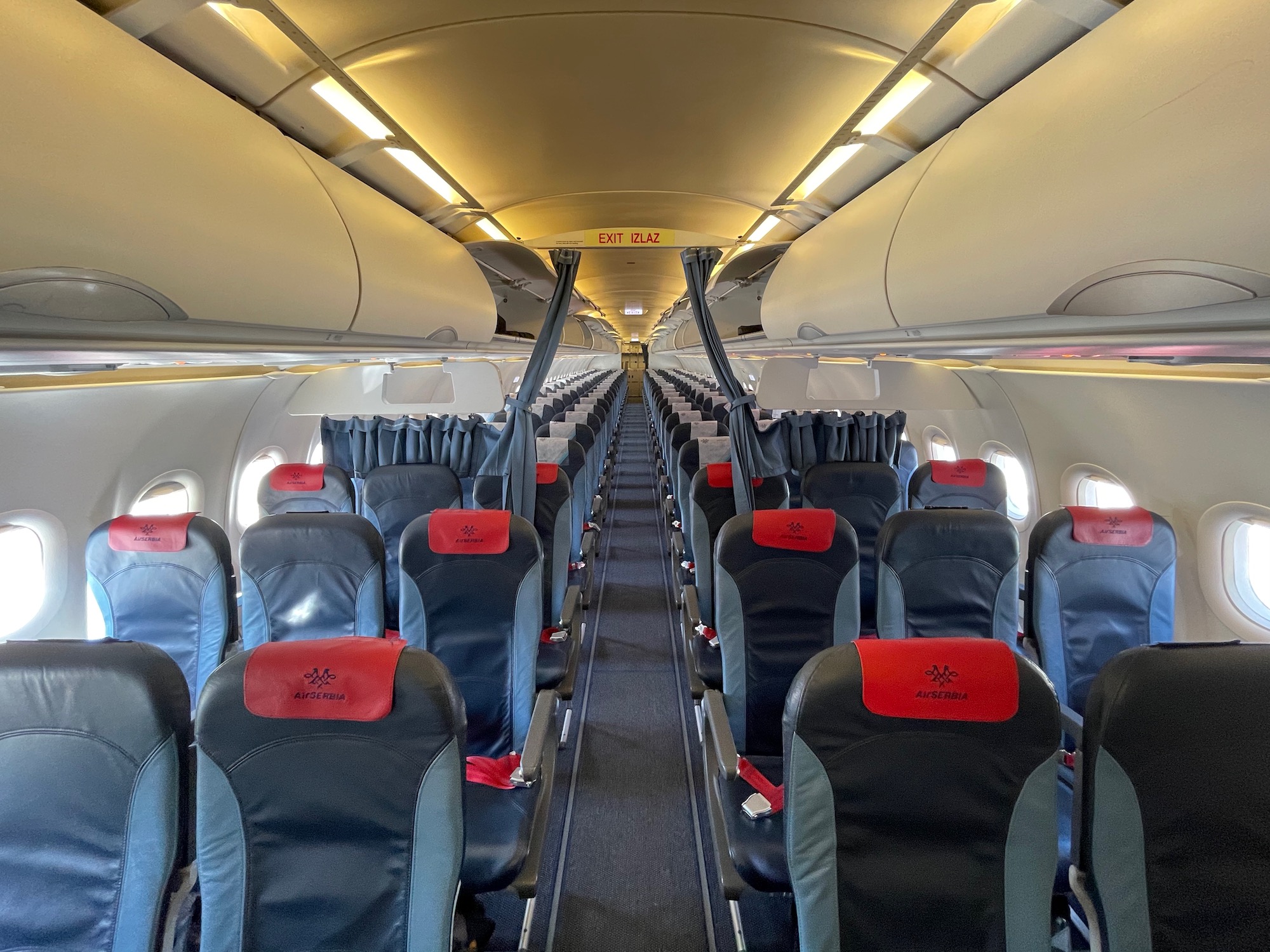 a row of seats in an airplane