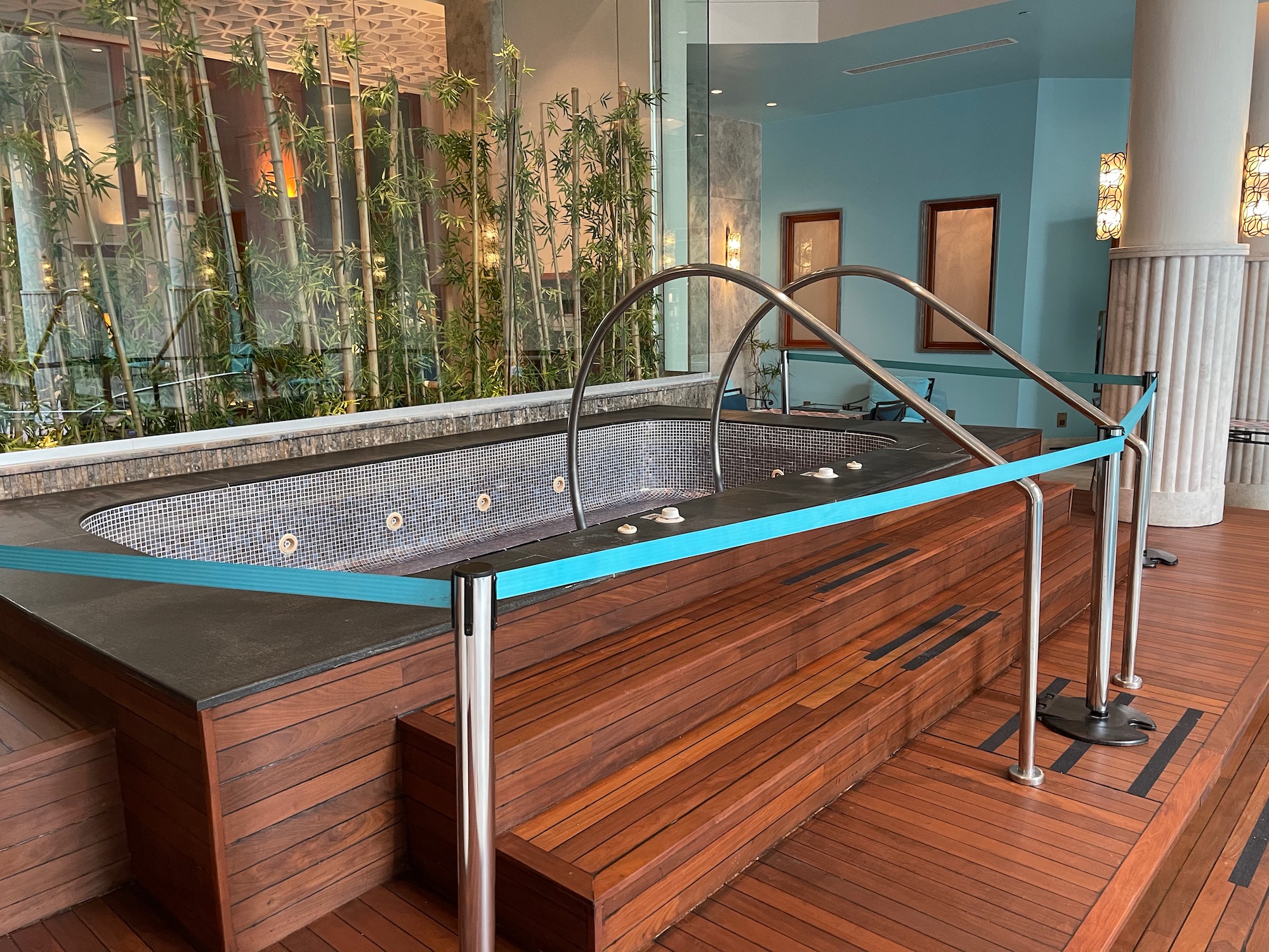 a hot tub inside a room